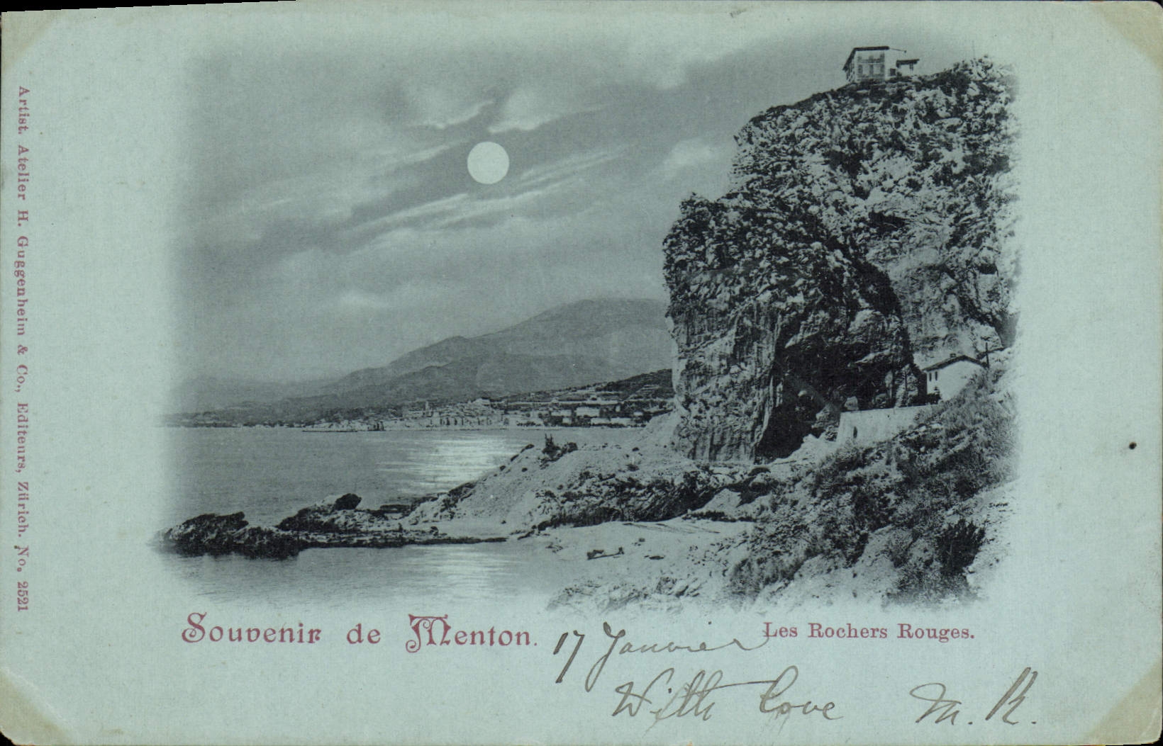 CPA Souvenir De Menton Les Rochers rouges