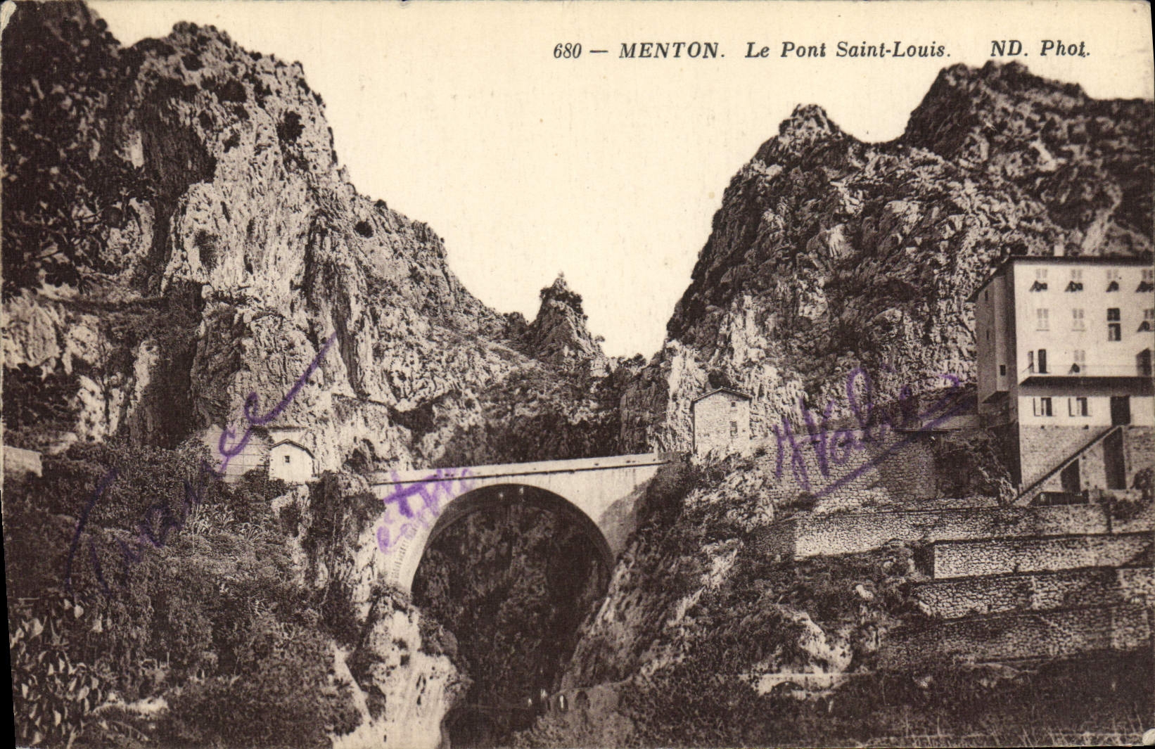 CPA Menton Le Pont Saint Louis