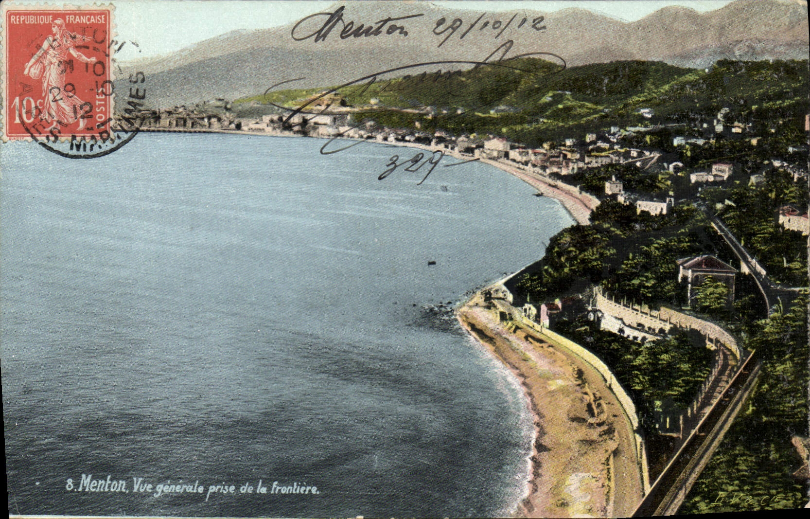 CPA Menton Vue Generale Prise De La Frontiere