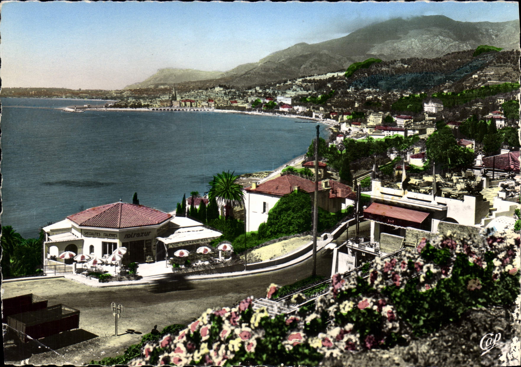 CPSM Menton Vue Generale Prise De La Frontiere