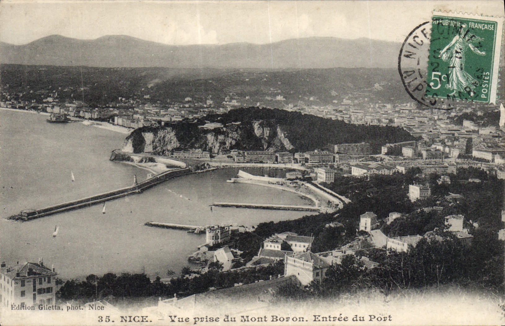 CPA Nice Vue Prise Du Mont Boron Entree Du Port