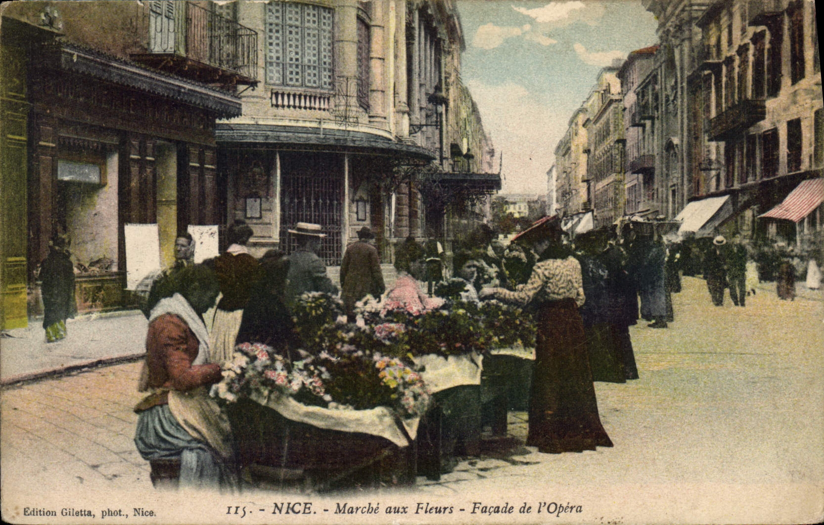 CPA Nice Marché Aux Fleurs Façade De I'Opera