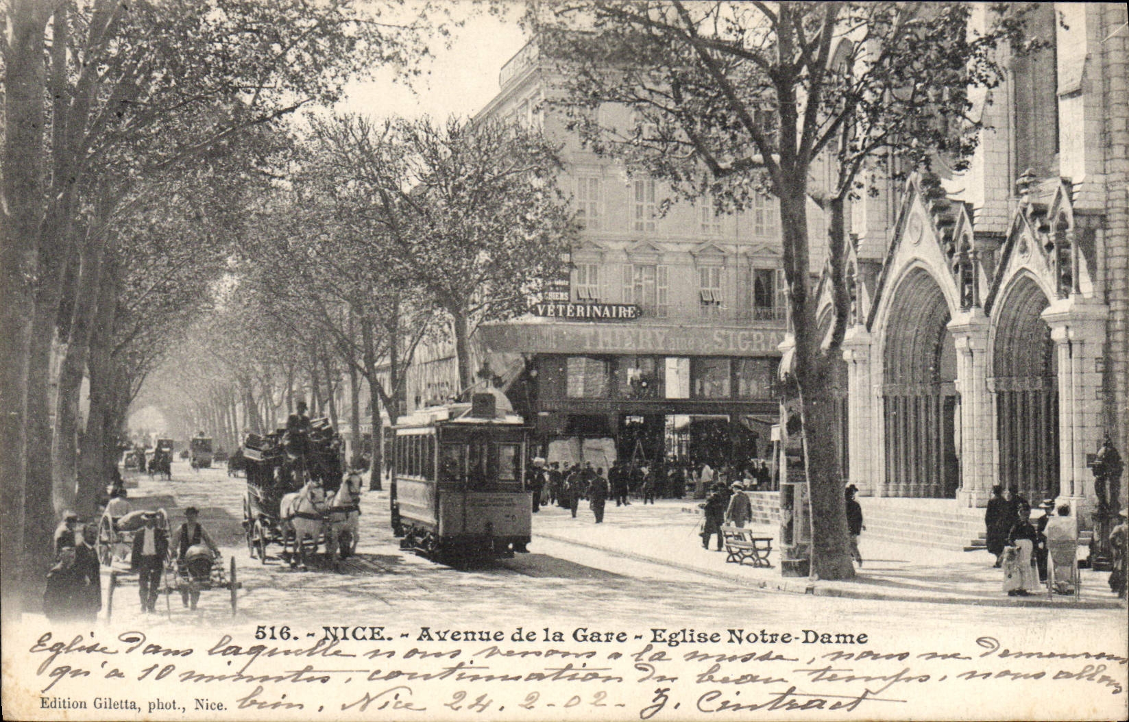 CPA Nice Avenue De La Gare Eglise Notre Dame