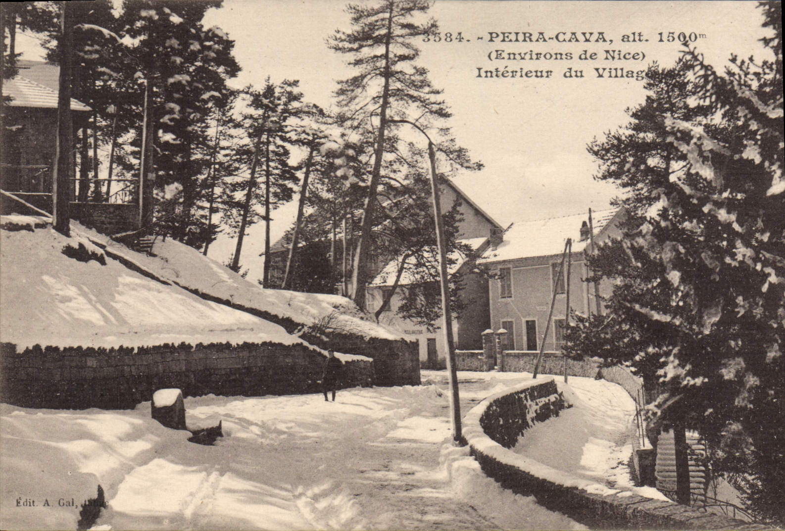 CPA Peira Cava Nice Interieur Du Village