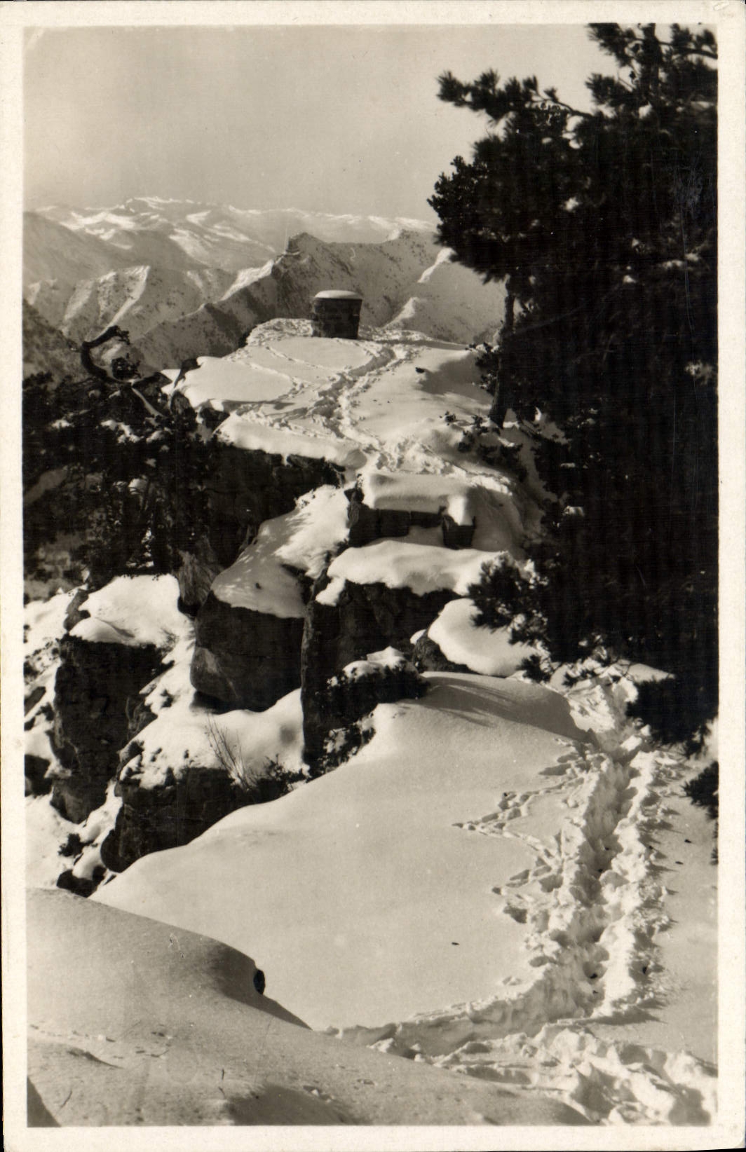 CPA Peira Cava table d'orientation sous la neige