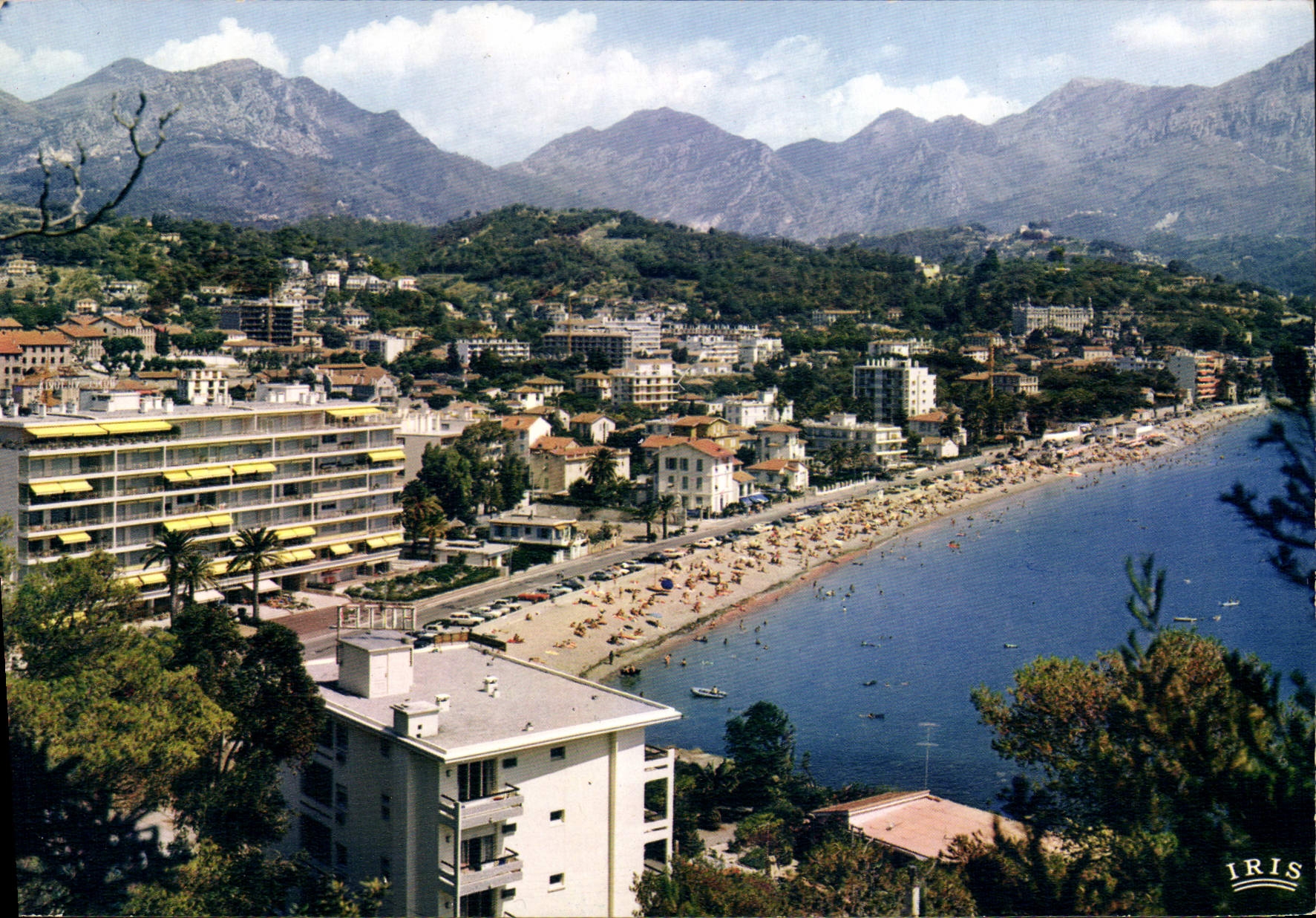 CPSM Roquebrune Cap Martin La Plage Et Vue Sur Menton