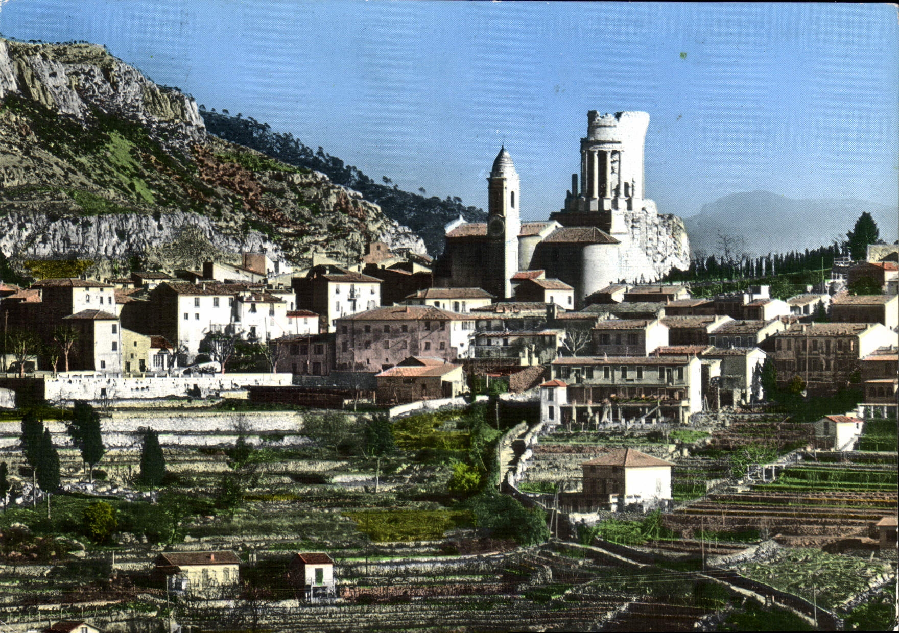 CPSM LA TURBIE vue générale et trophée d'Auguste