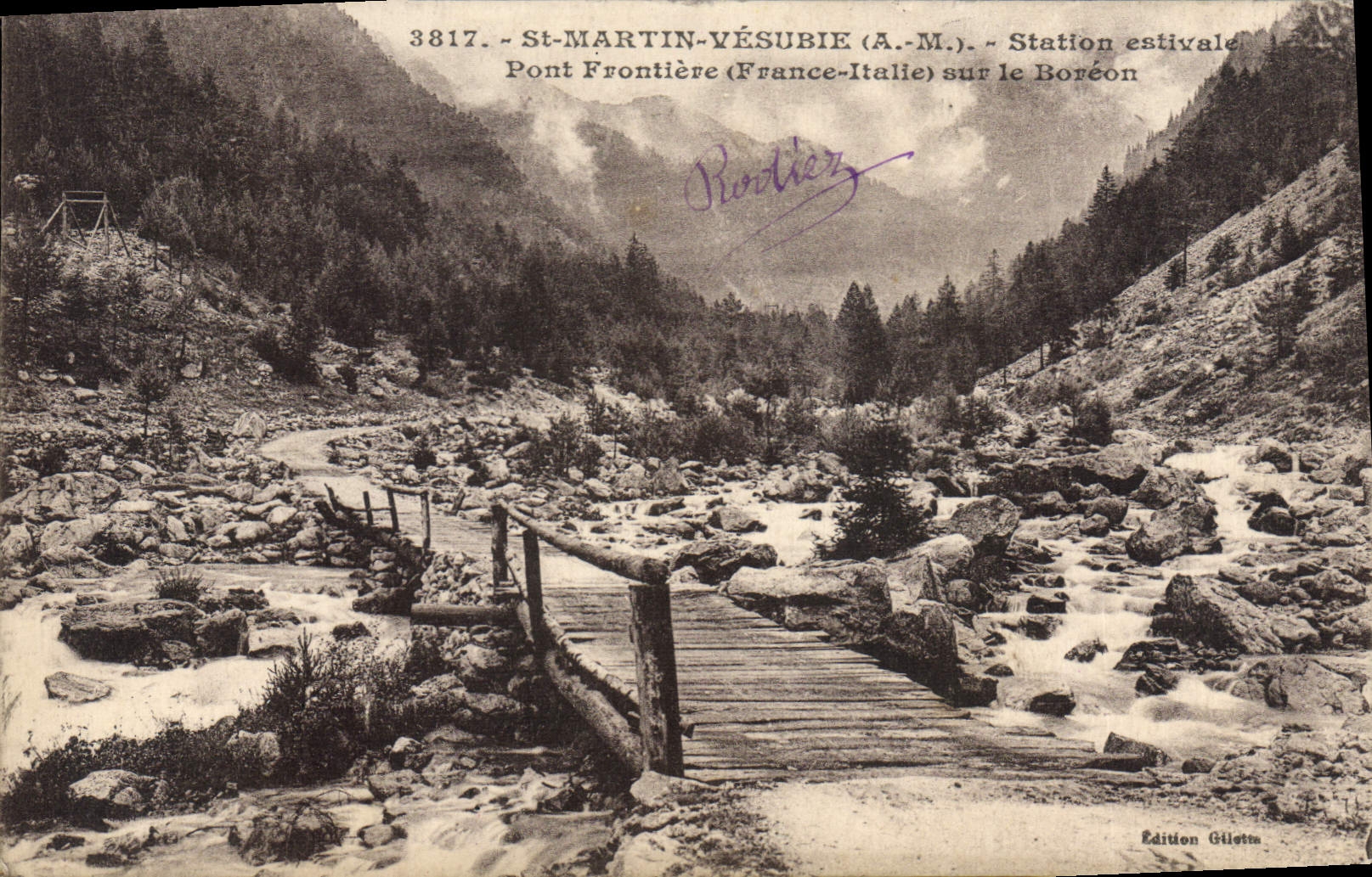 CPA SAINT-MARTIN-VESUBIE pont frontière