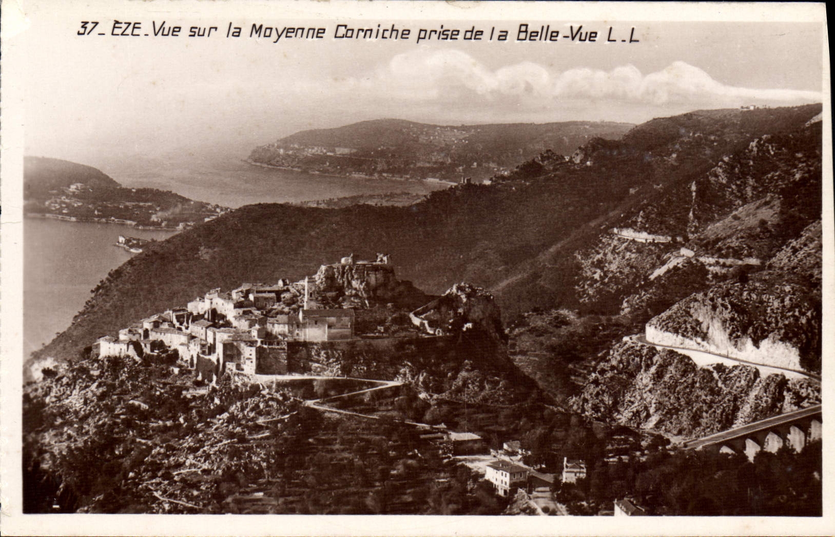 CPA EZE moyenne corniche prise de Belle-Vue
