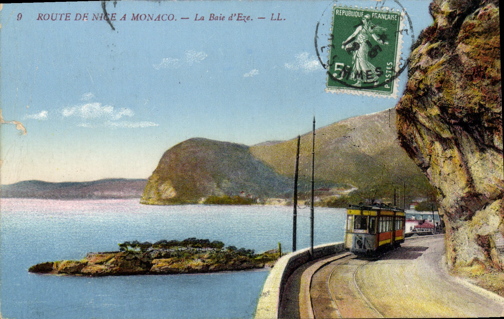 CPA route de NICE à MONACO baie d'EZE