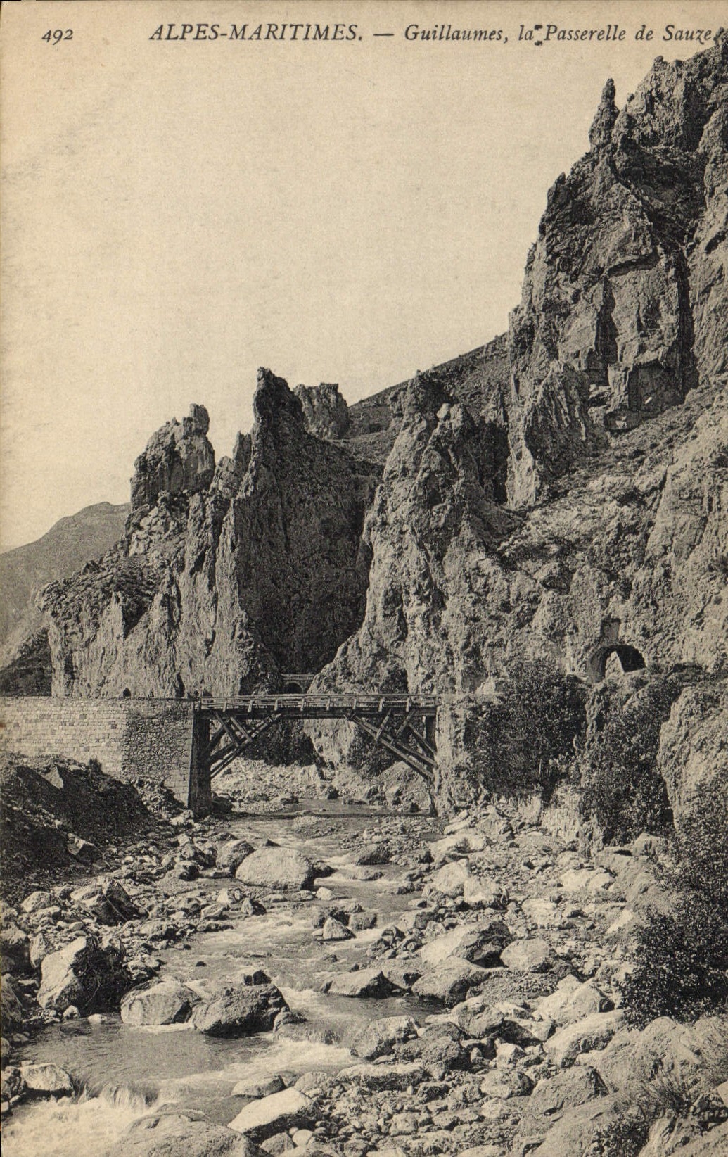 CPA GUILLAUMES passerelle de SAUZE