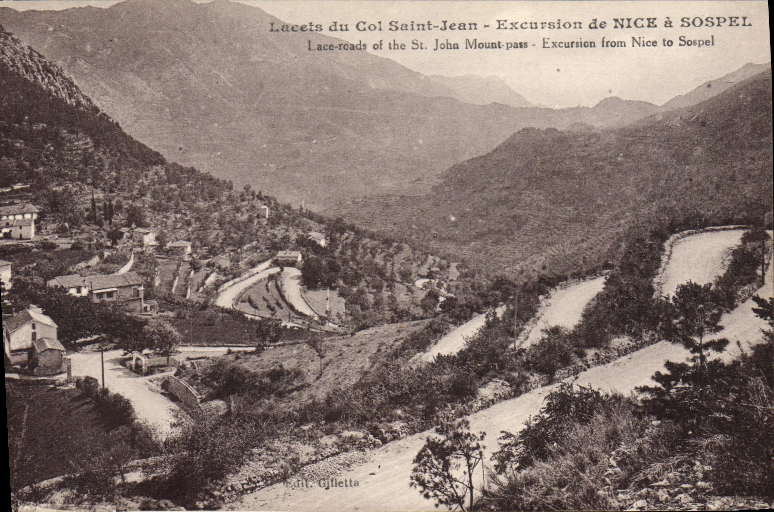 CPA lacets du col Saint-Jean excursion de Nice à SOSPEL