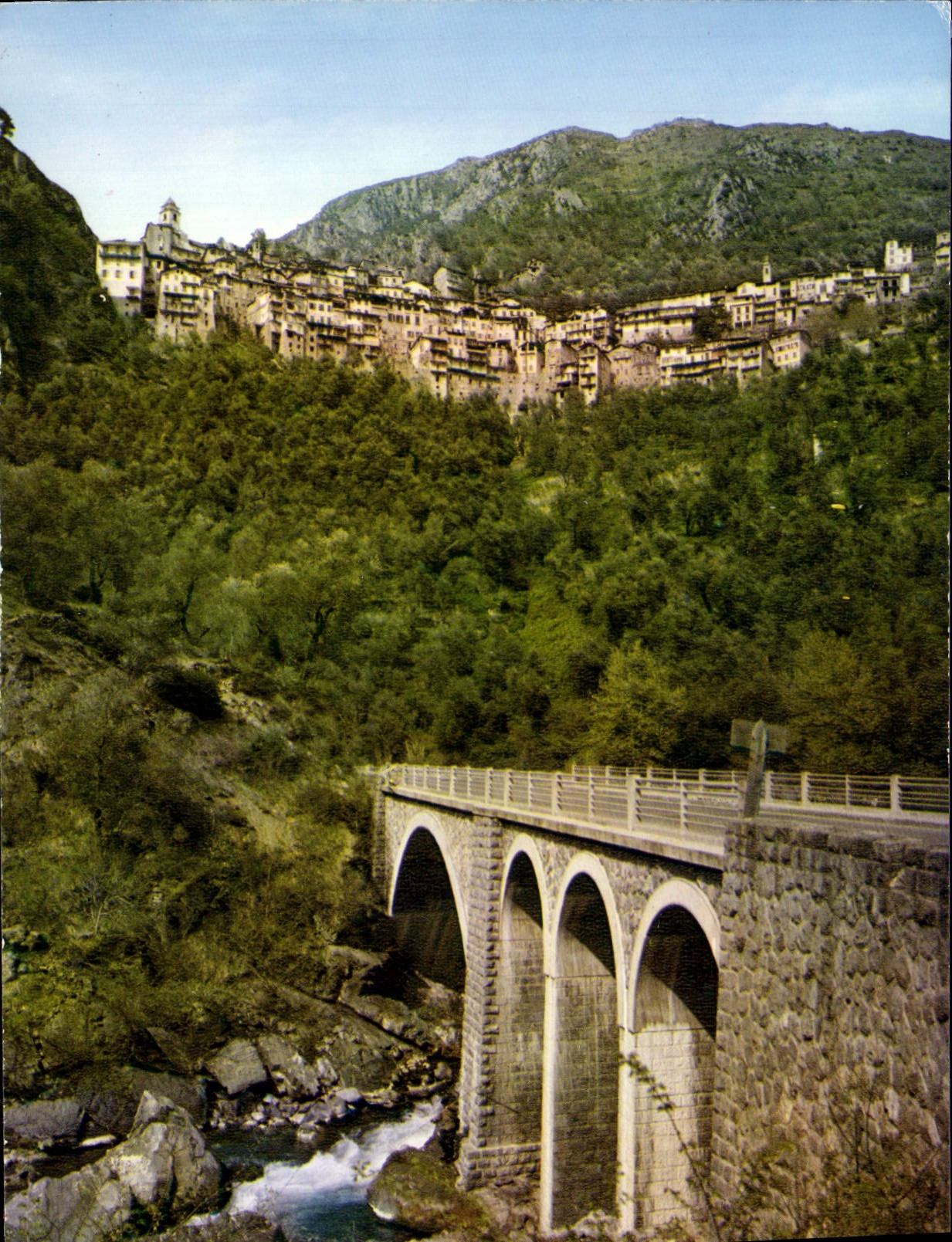 CPSM SAORGE la roya et vue générale du village