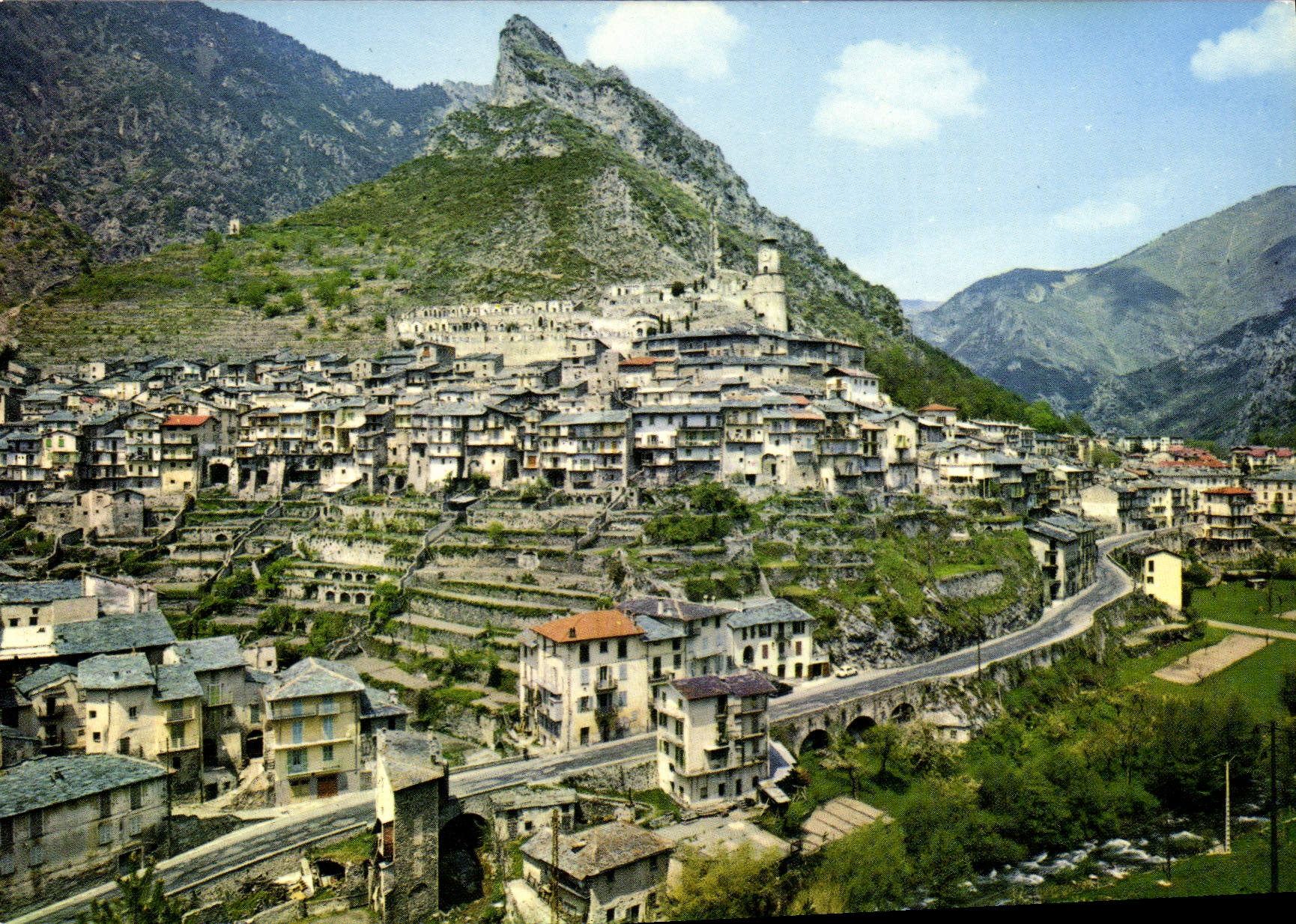 CPSM TENDE vue générale château Lascaris