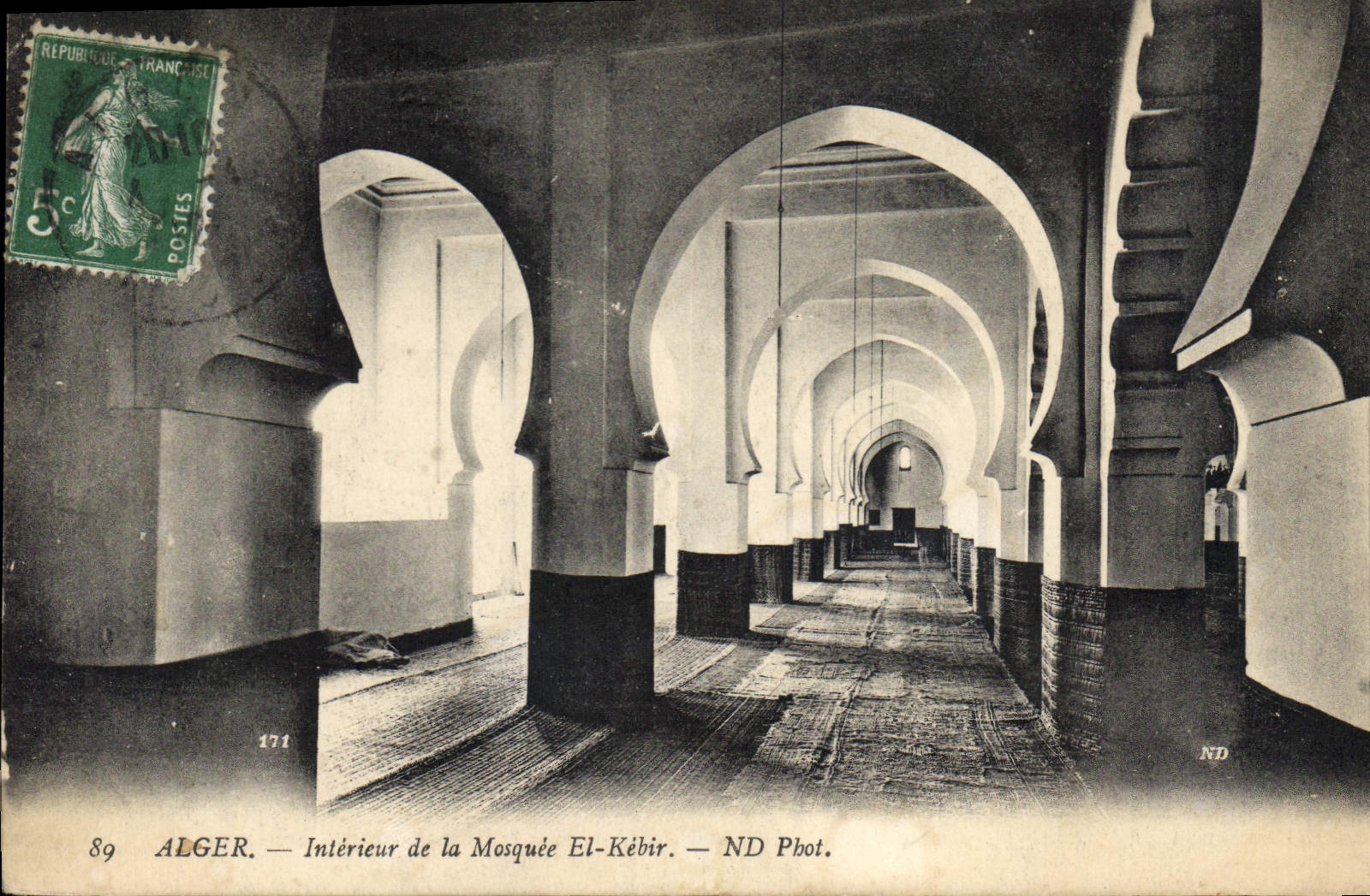CPA ALGER intérieur de la Mosquée El-Kébir
