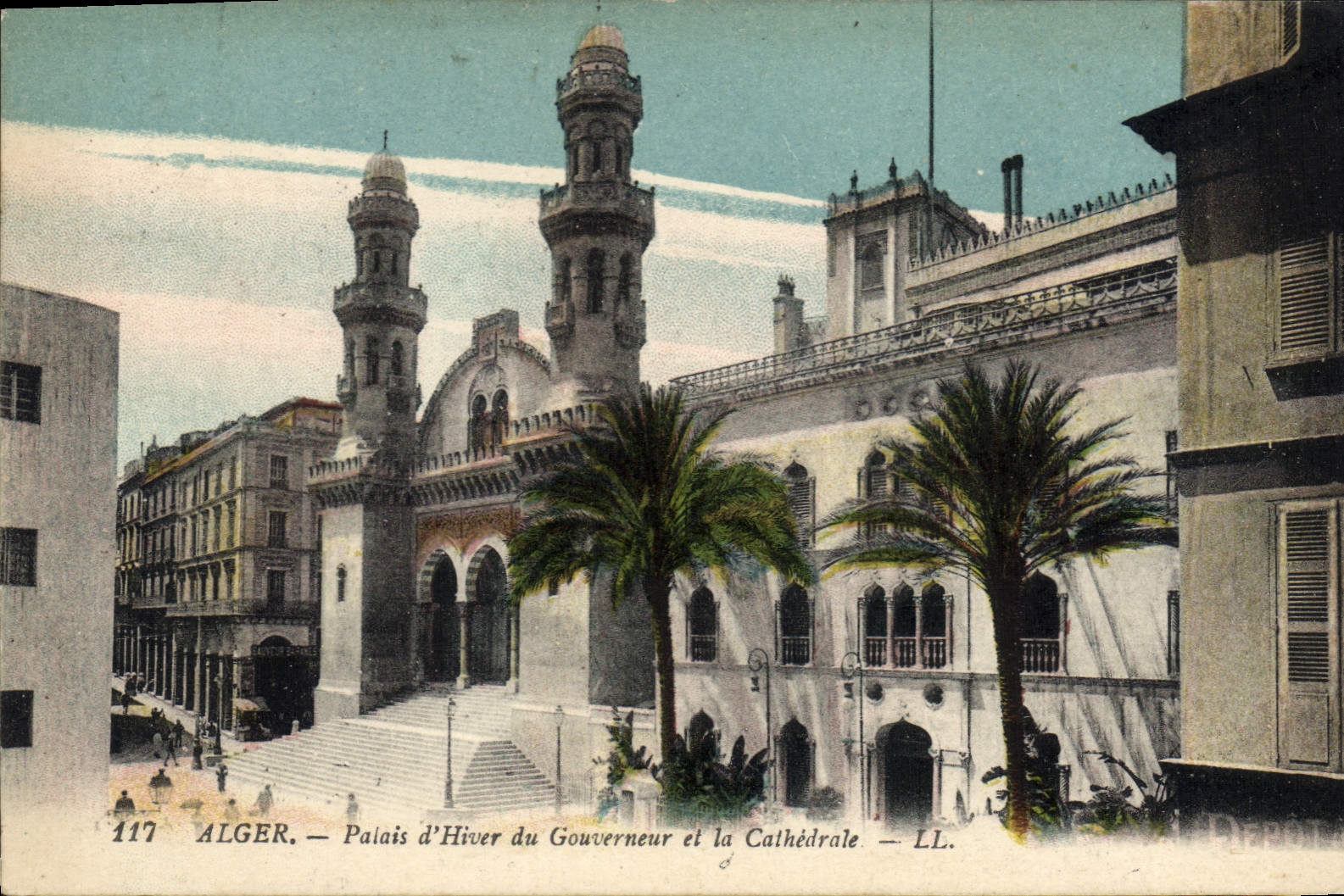 CPA ALGER palais d'hiver du gouverneur et la cathédrale