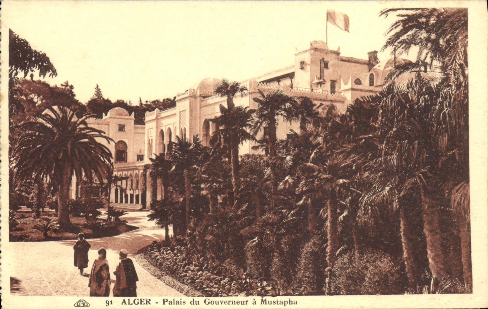 CPA ALGER palais du gouverneur à MUSTAPHA