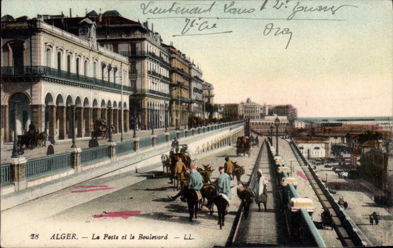 CPA ALGER la poste et le boulevard
