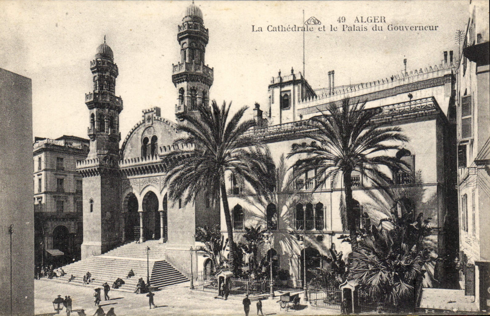 CPA ALGER palais du gouverneur et la cathédrale