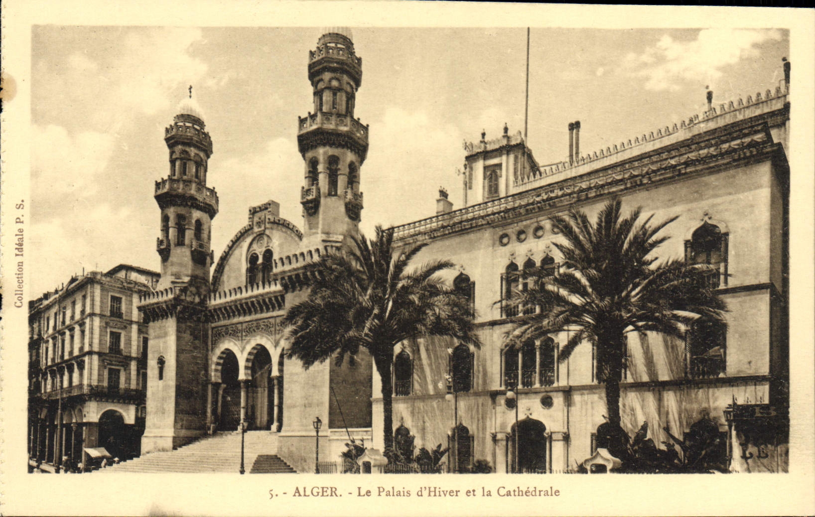 CPA ALGER palais d'hiver et la cathédrale