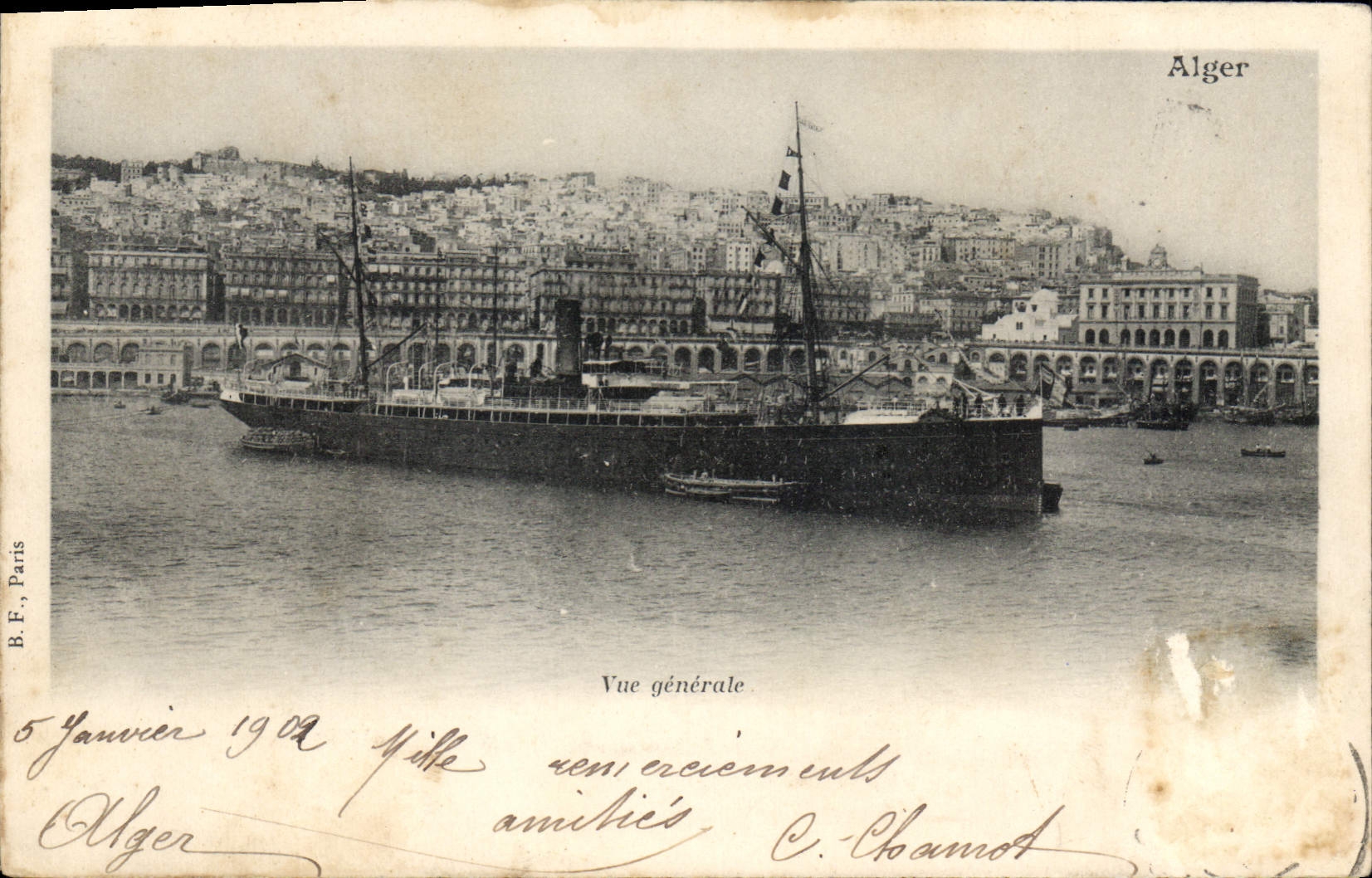 CPA ALGER vue générale bateau