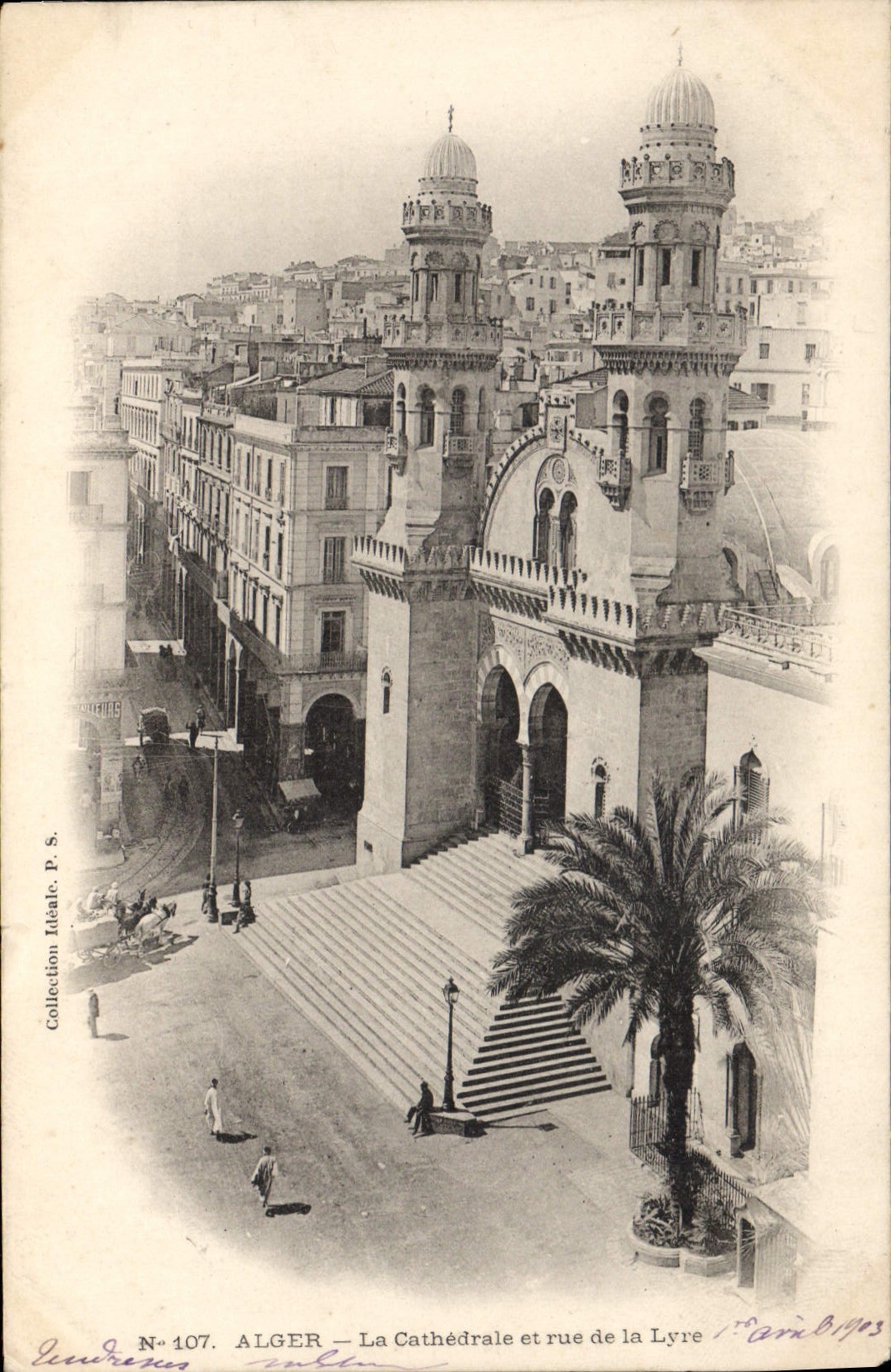 CPA ALGER la cathédrale et rue de la Lyre
