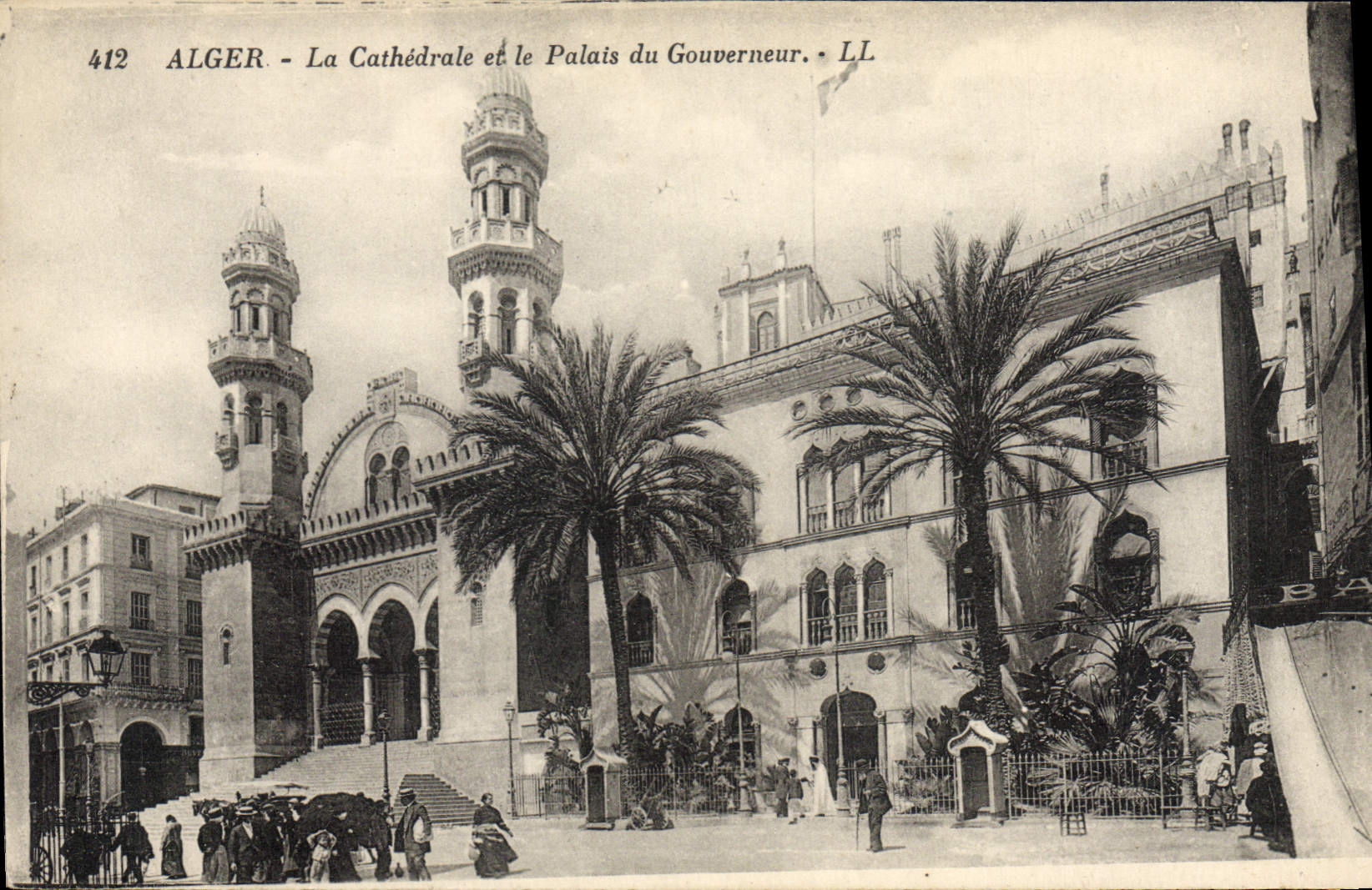 CPA ALGER la cathédrale et le palais du gouverneur