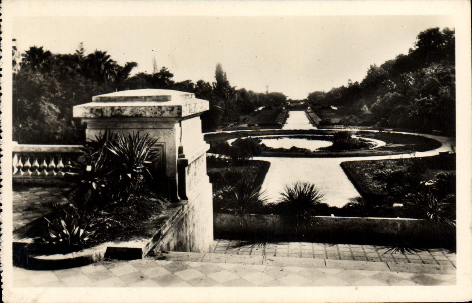 CPA ALGER jardin d'essai pièce d'eau
