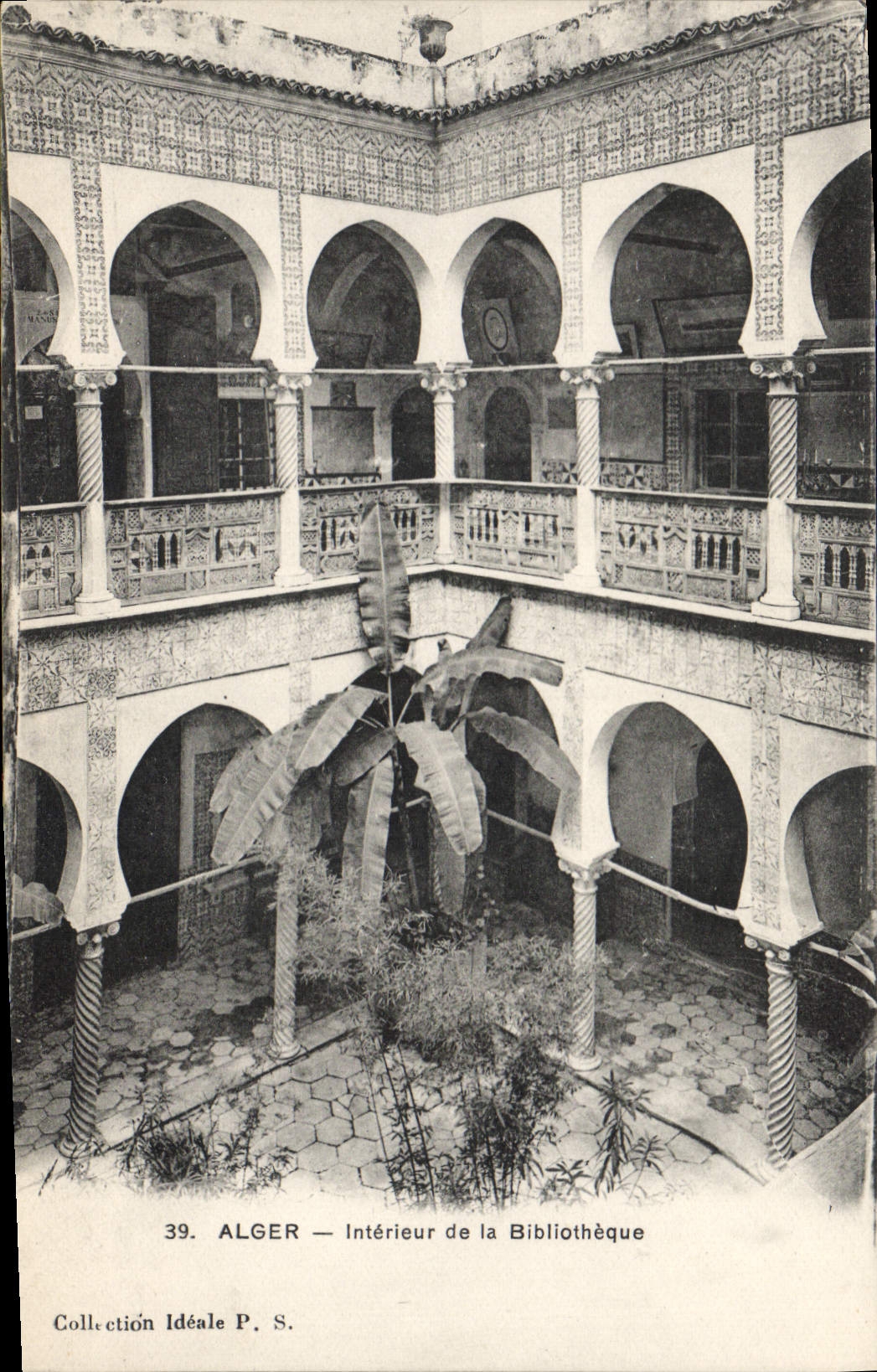 CPA ALGER intérieur de la Bibliothèque