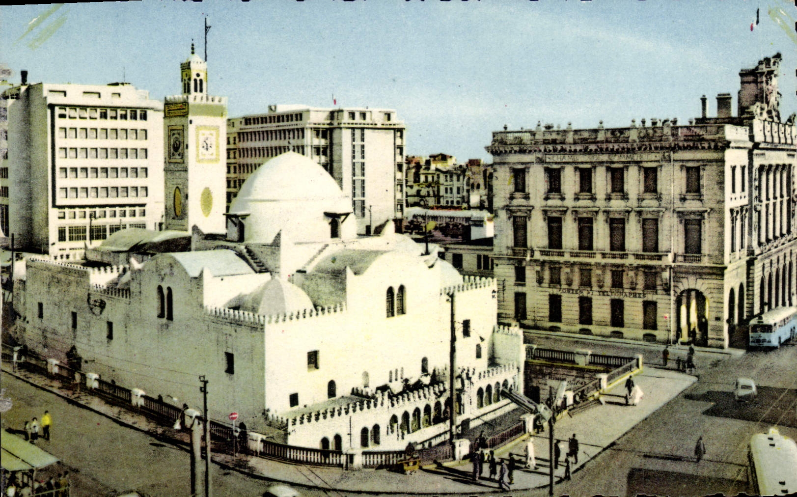 CPA ALGER place du gouvernement chambre de commerce grande Mosquée