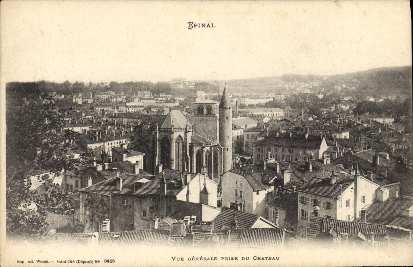 CPA Epinal Vue Generale prise Du Chateau