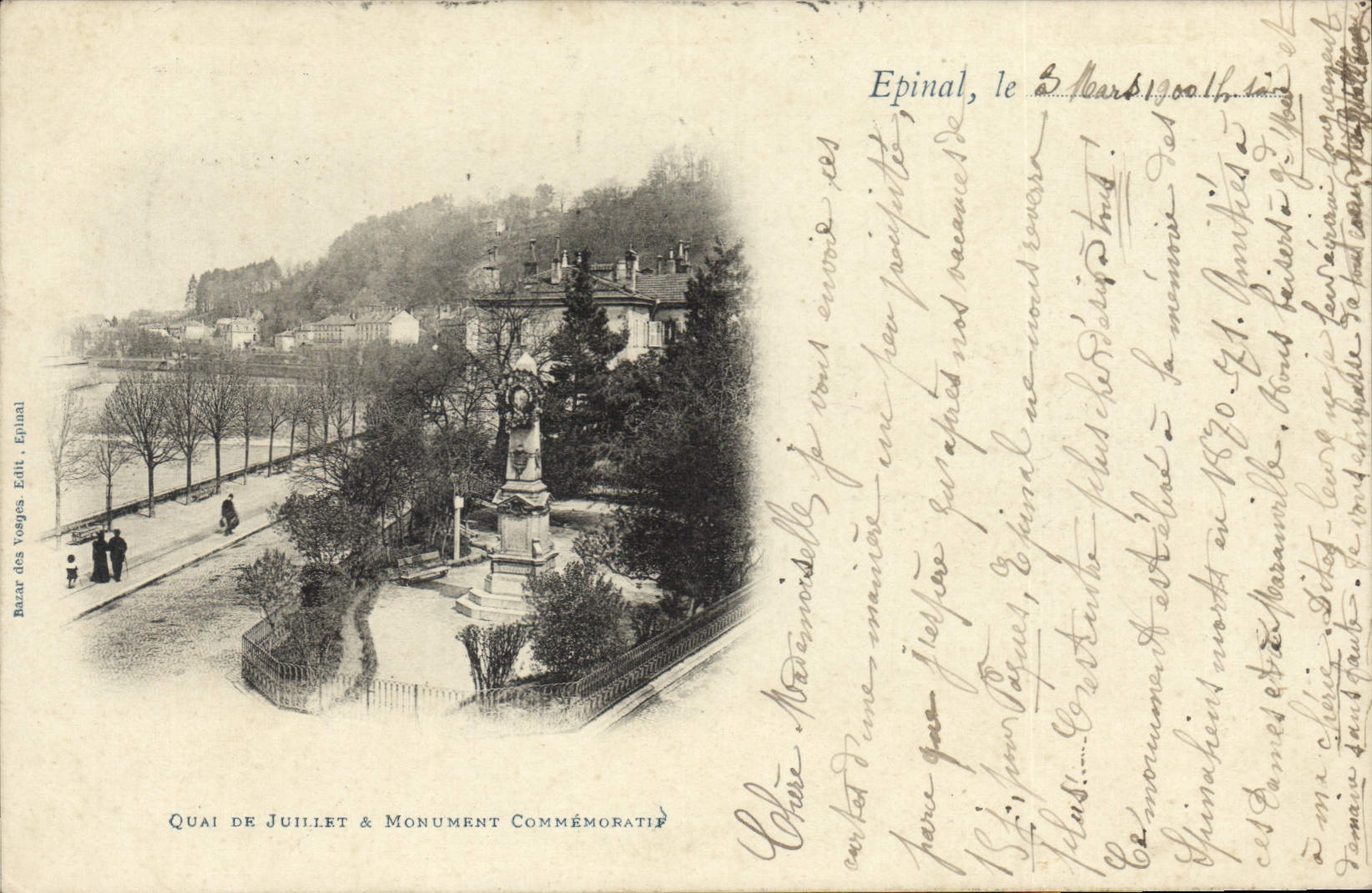 CPA Epinal Quai De Juillet Monument Commemoratif