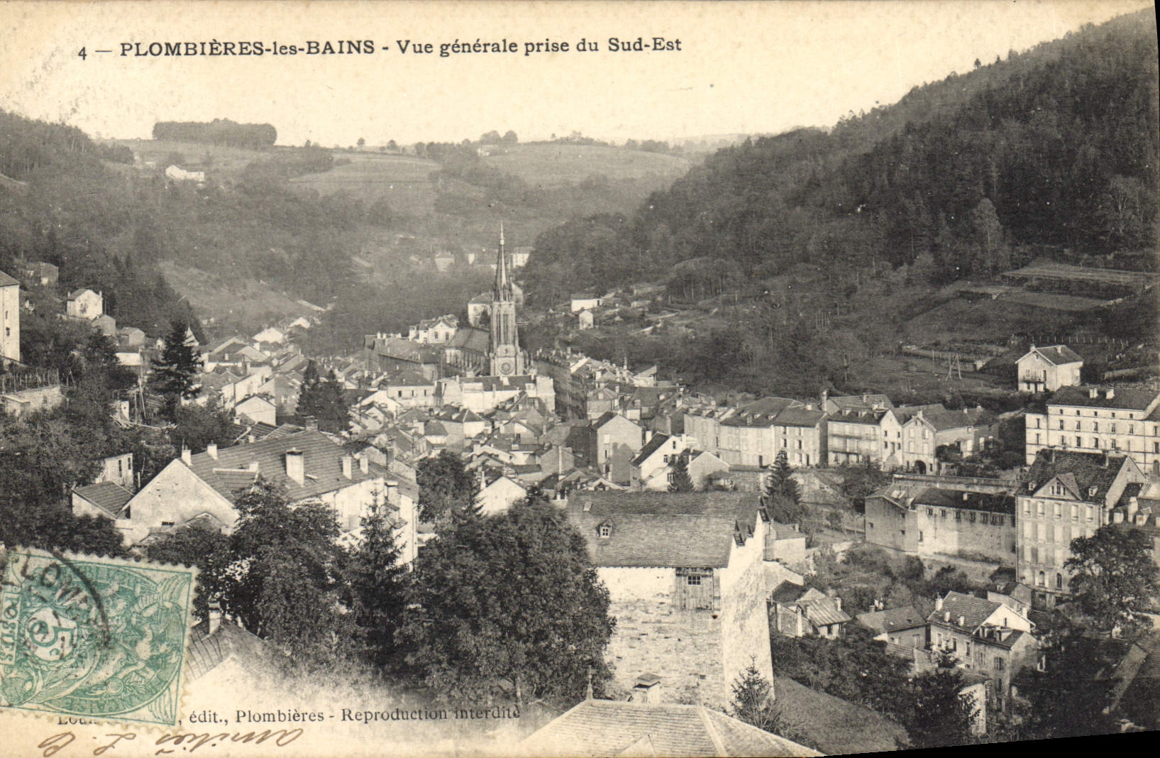 CPA Plombieres Les Bains Vue Generale Prise Du Sud Est