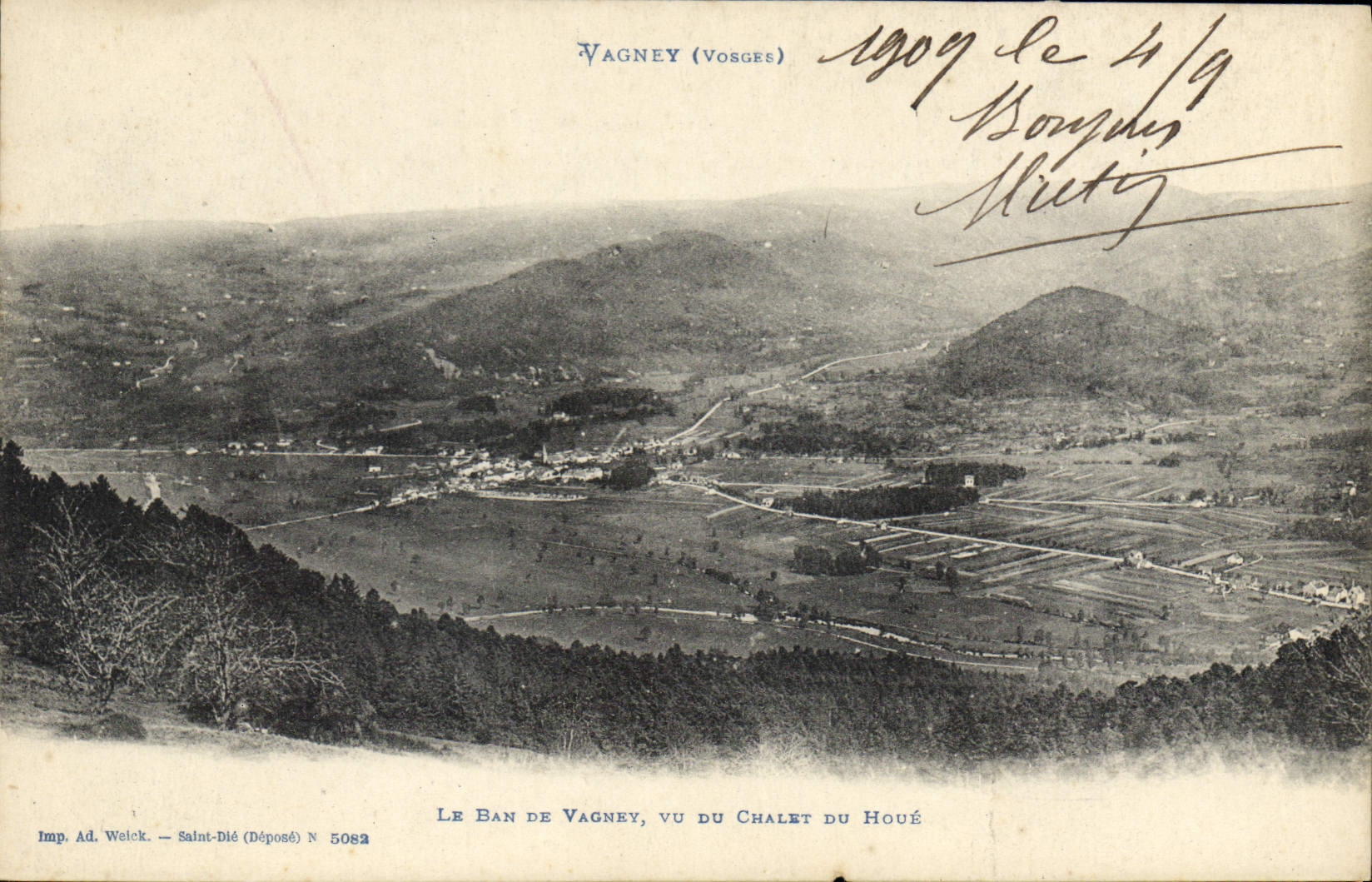 CPA Vagney Le Ban Vu Du Chalet Du Houé