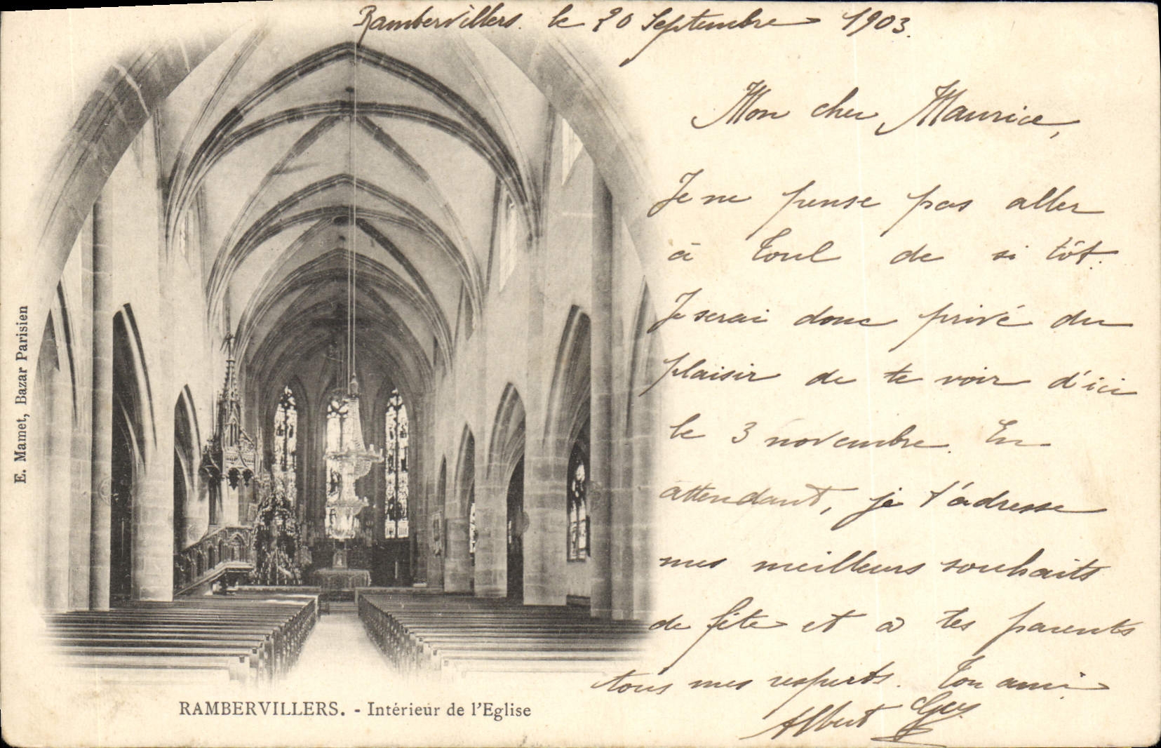 CPA Rambervillers Interieur De I'Eglise