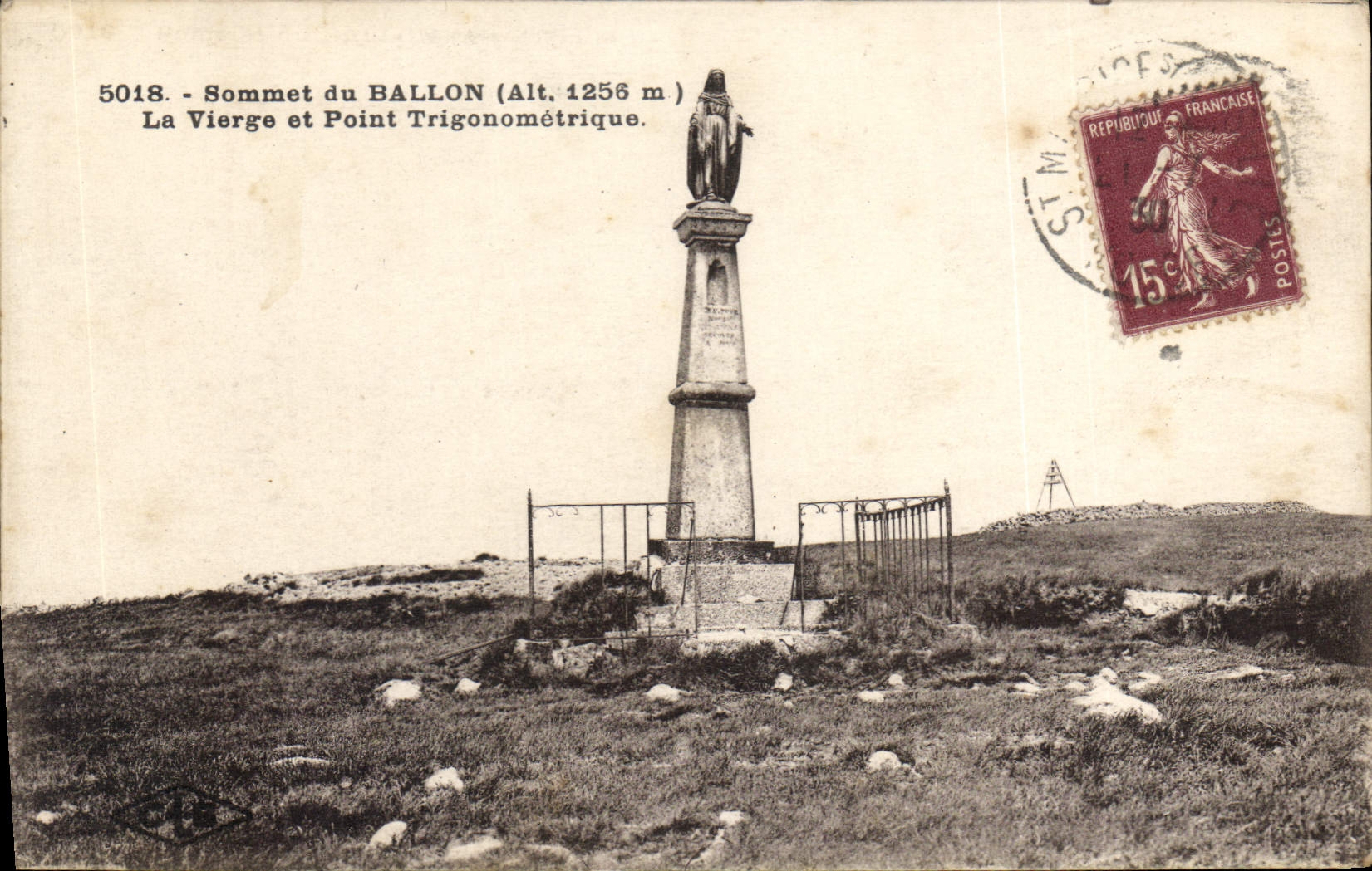 CPA Sommet Du Ballon La Vierge Et Point Trigonometrique