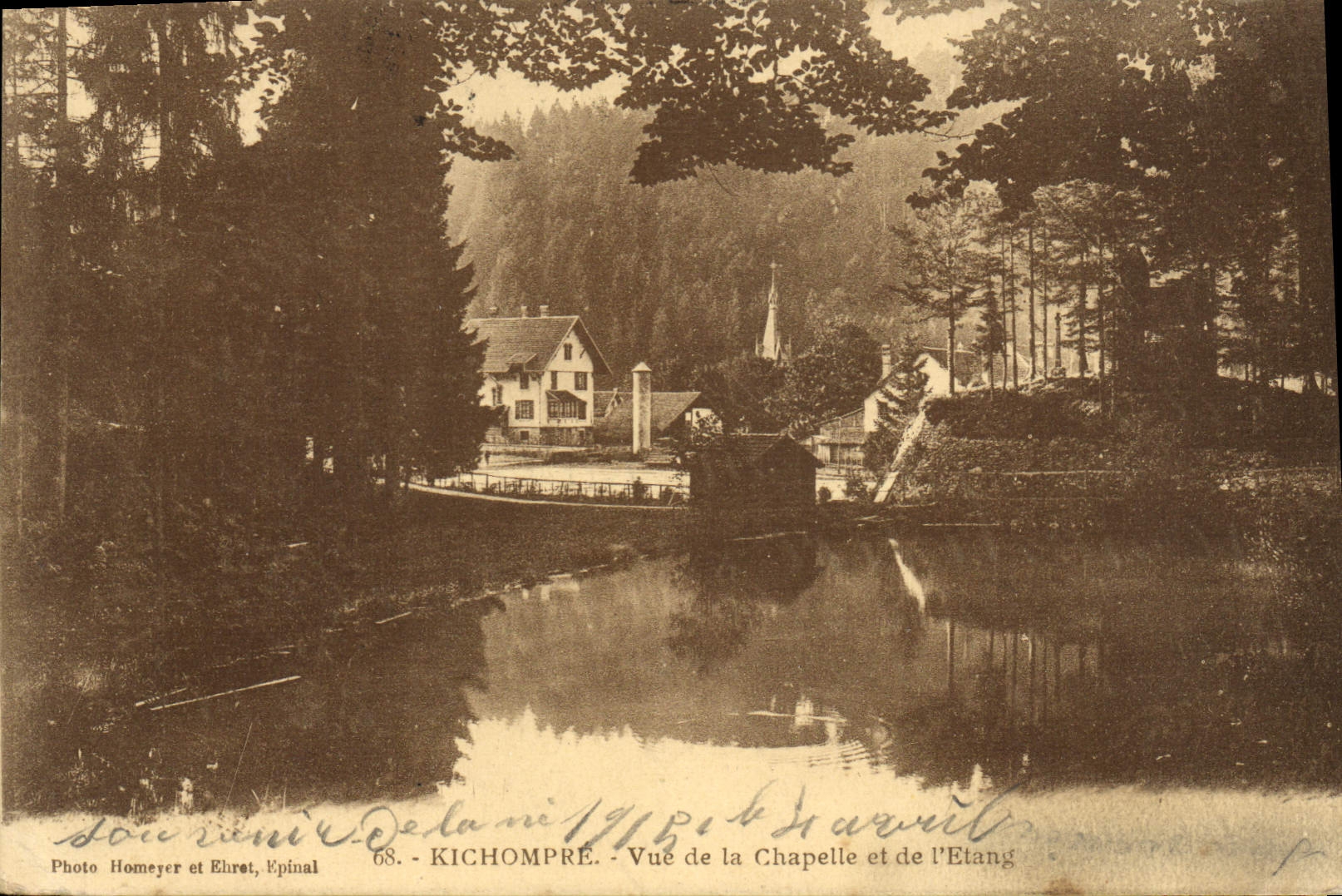 CPA Kichompre Vue De La Chapelle Et De I'Etang