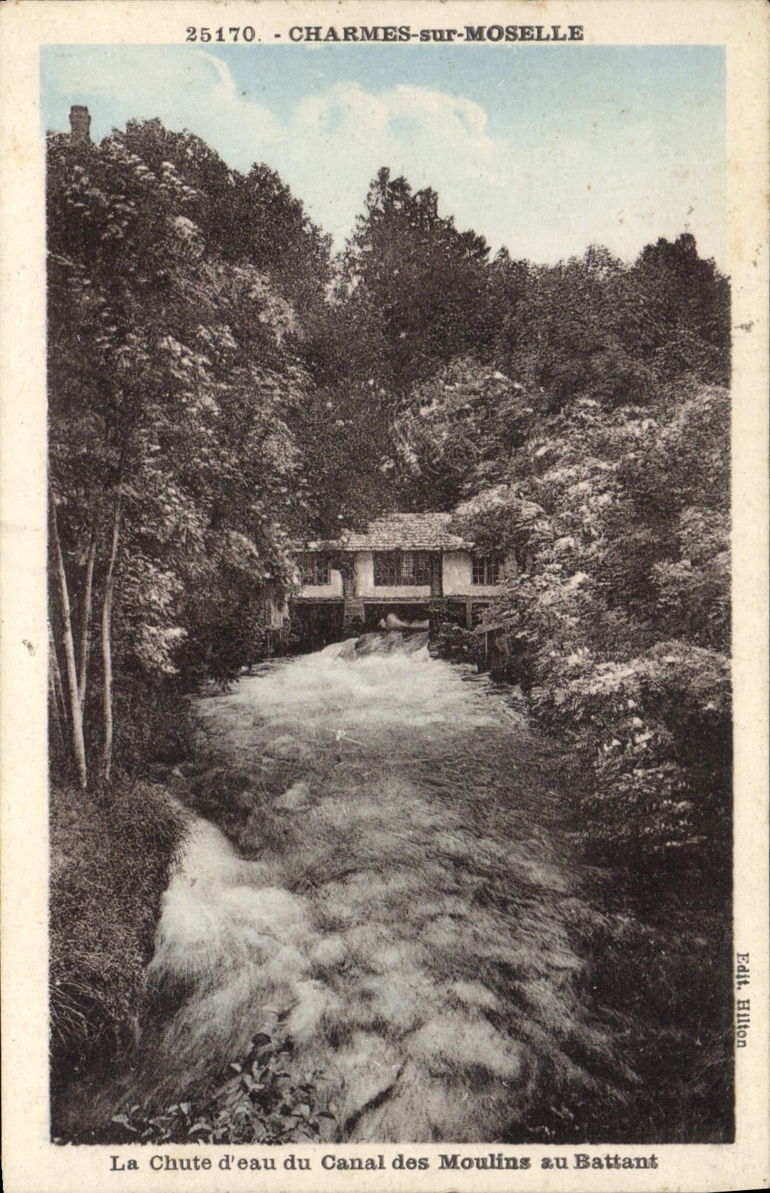 CPA Charmes Sur Moselle La Chute D'Eau Du Canal Des Moulins Au Battant