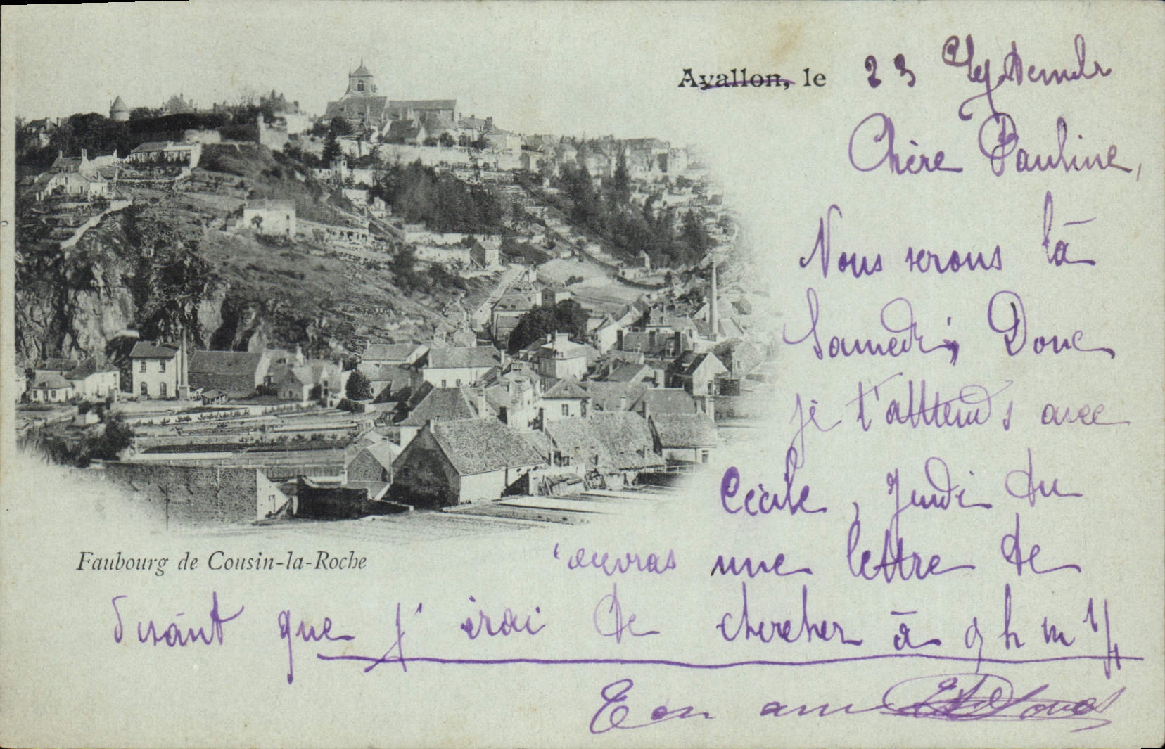 CPA Avallon Le Faubourg De Cousin La Roche