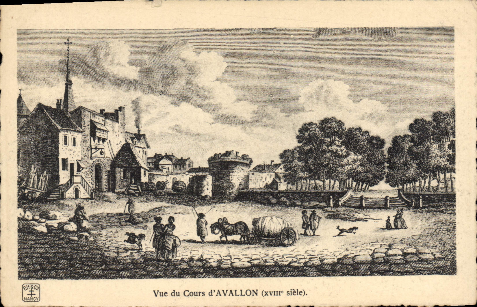 CPA Avallon Vue Du Cours XVIIIème siècle