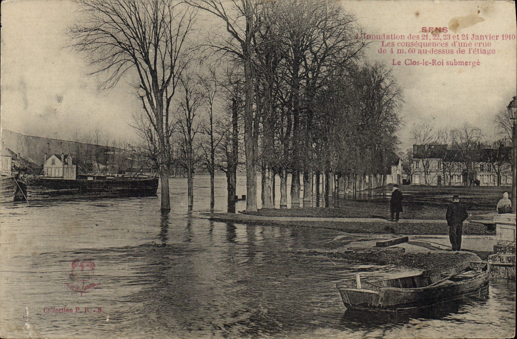 CPA Sens Le Clos Le Roi Submerge crues de 1910