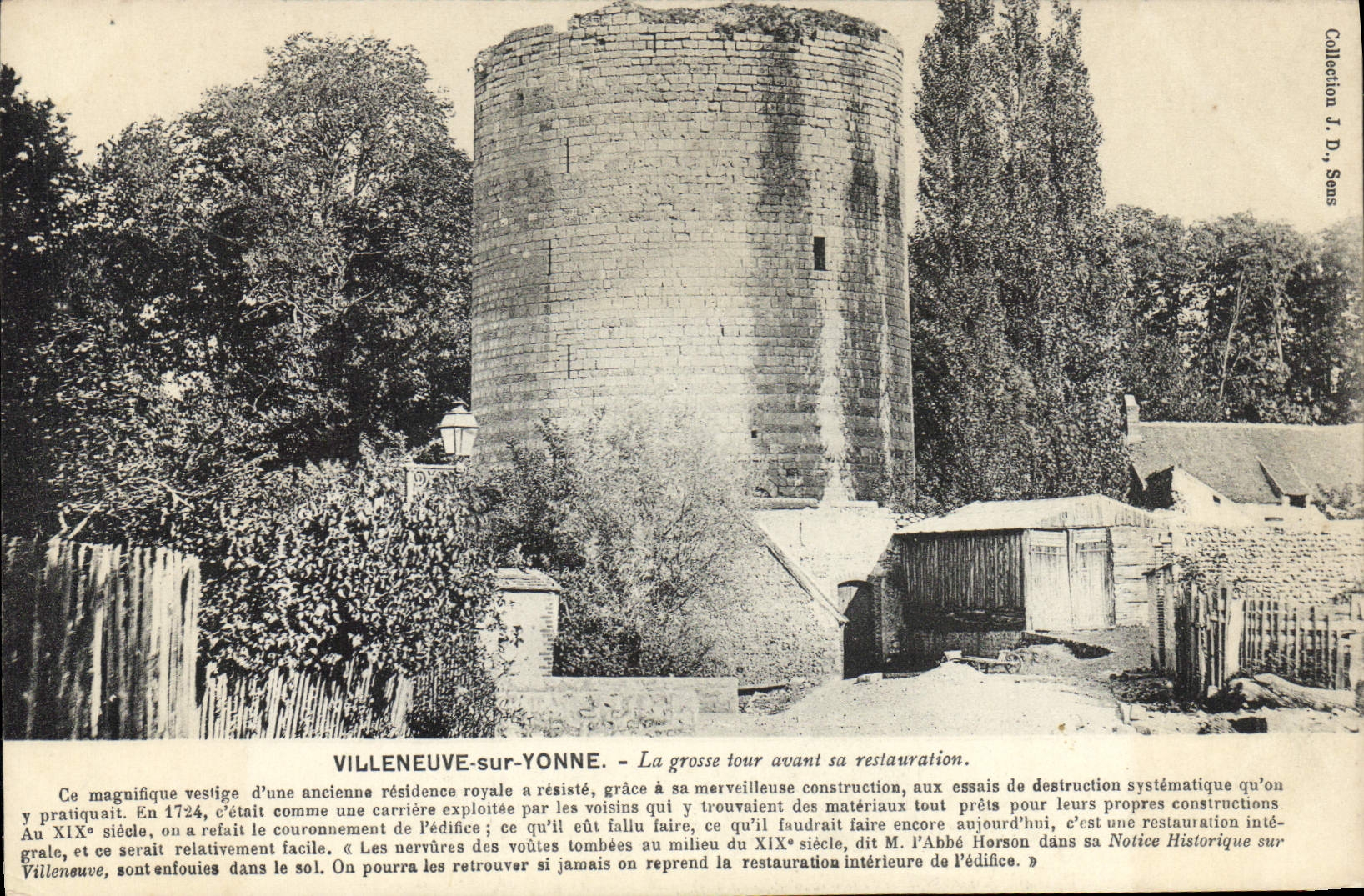CPA Villeneuve Sur Yonne La Grosse Tour Avant Sa reconstruction