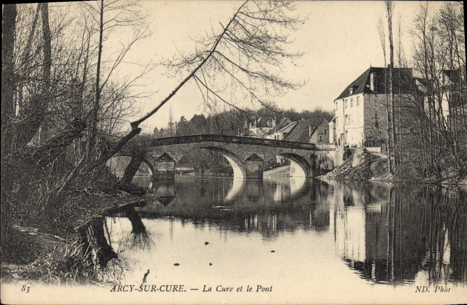 CPA Arcy Sur Cure La Cure Et Le Pont