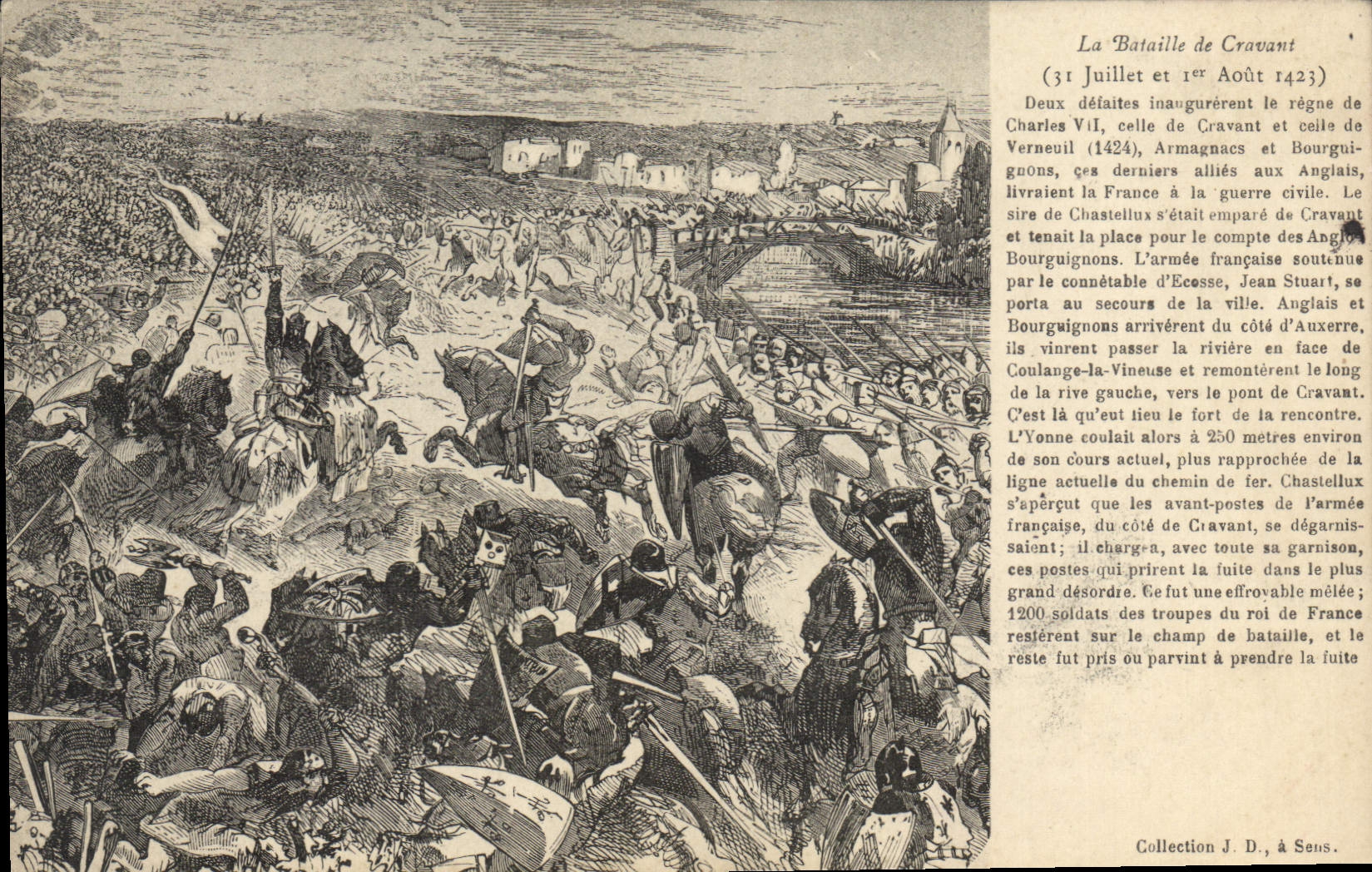 CPA La Bataille De Cravant 1er août 1423