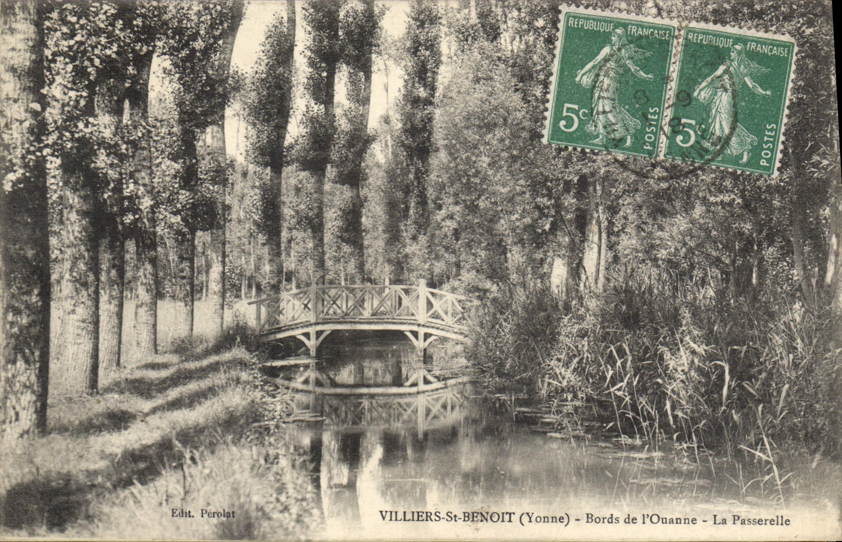 CPA Villiers St Benoit Bords De I'Ouanne Le Passerelle