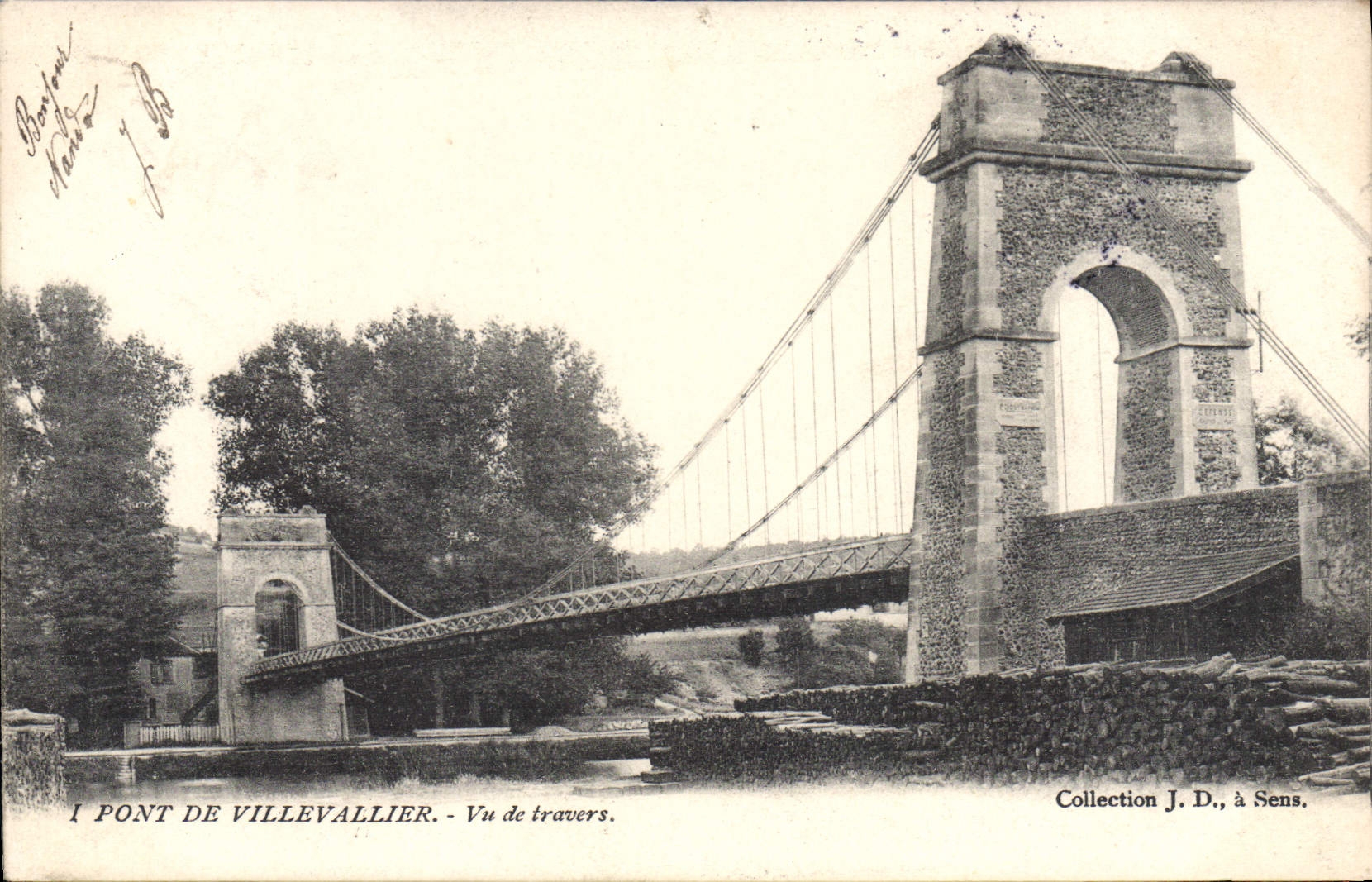 CPA Pont De Villevallier Vu De Travers