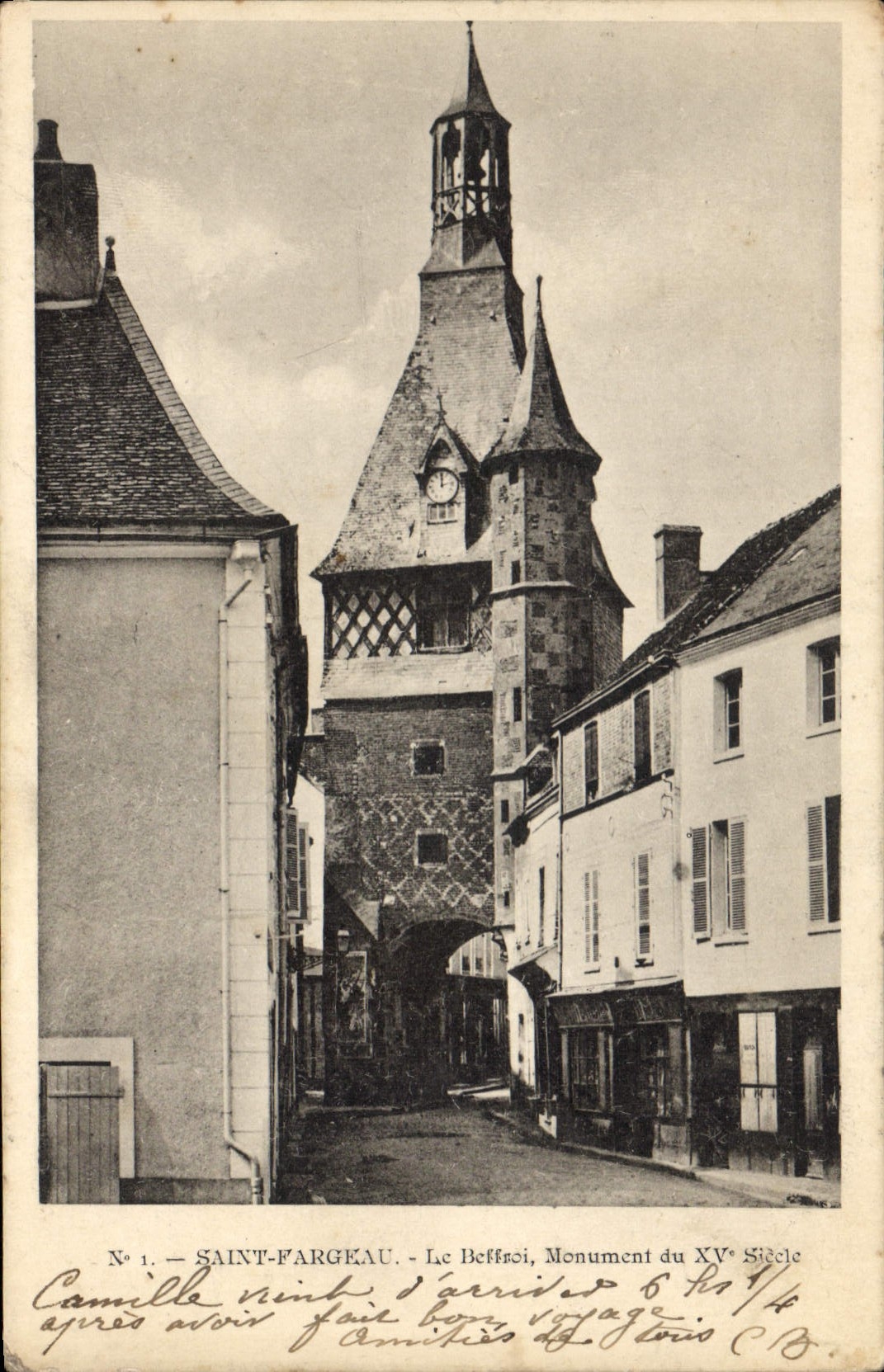 CPA Saint Fargeau Le Beffroi Monument Du Xvème