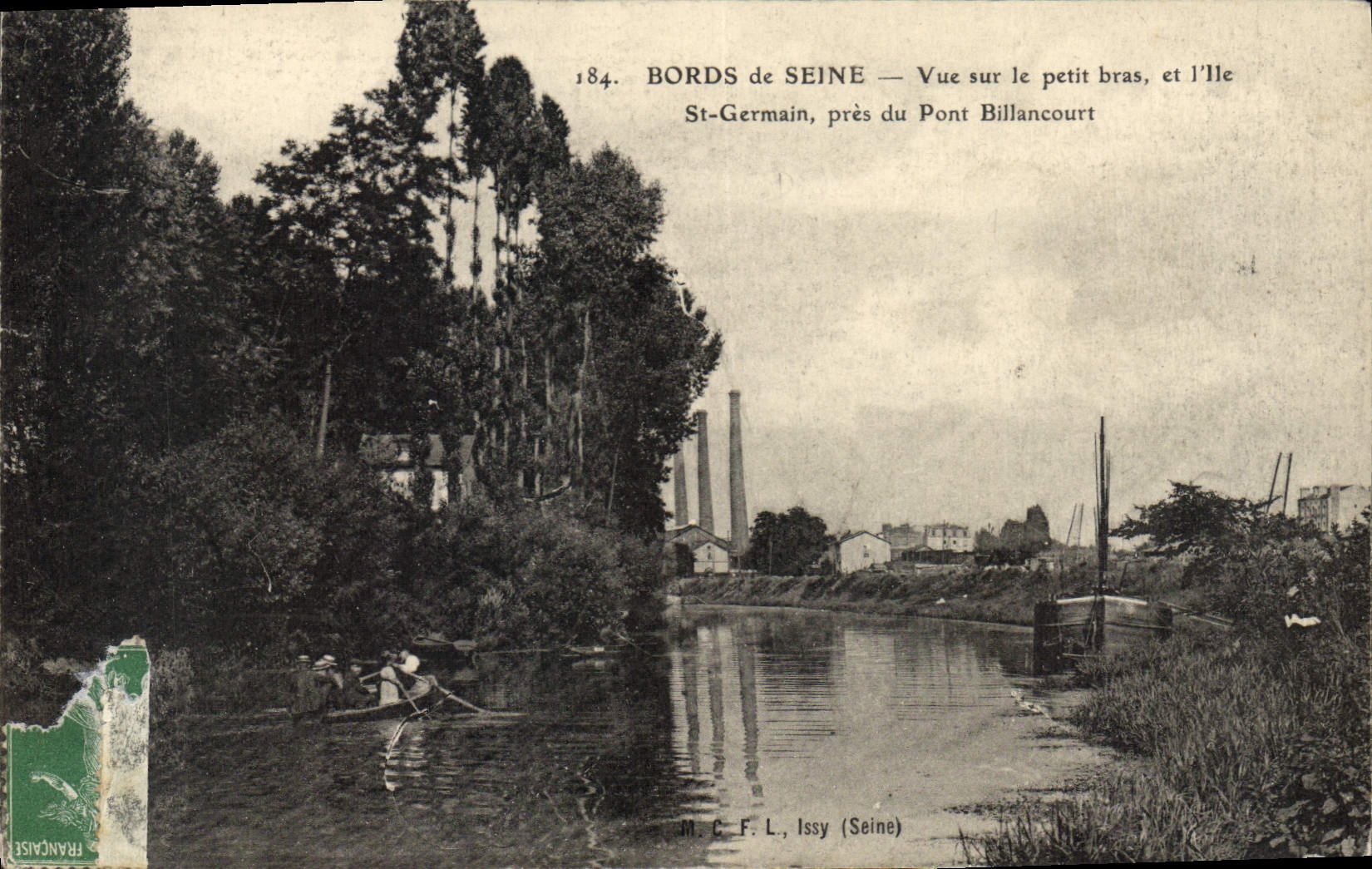 CPA Bords De Seine Vue Sur Le Petit Bras Et I'Ile St-Germain près du pont Billancourt