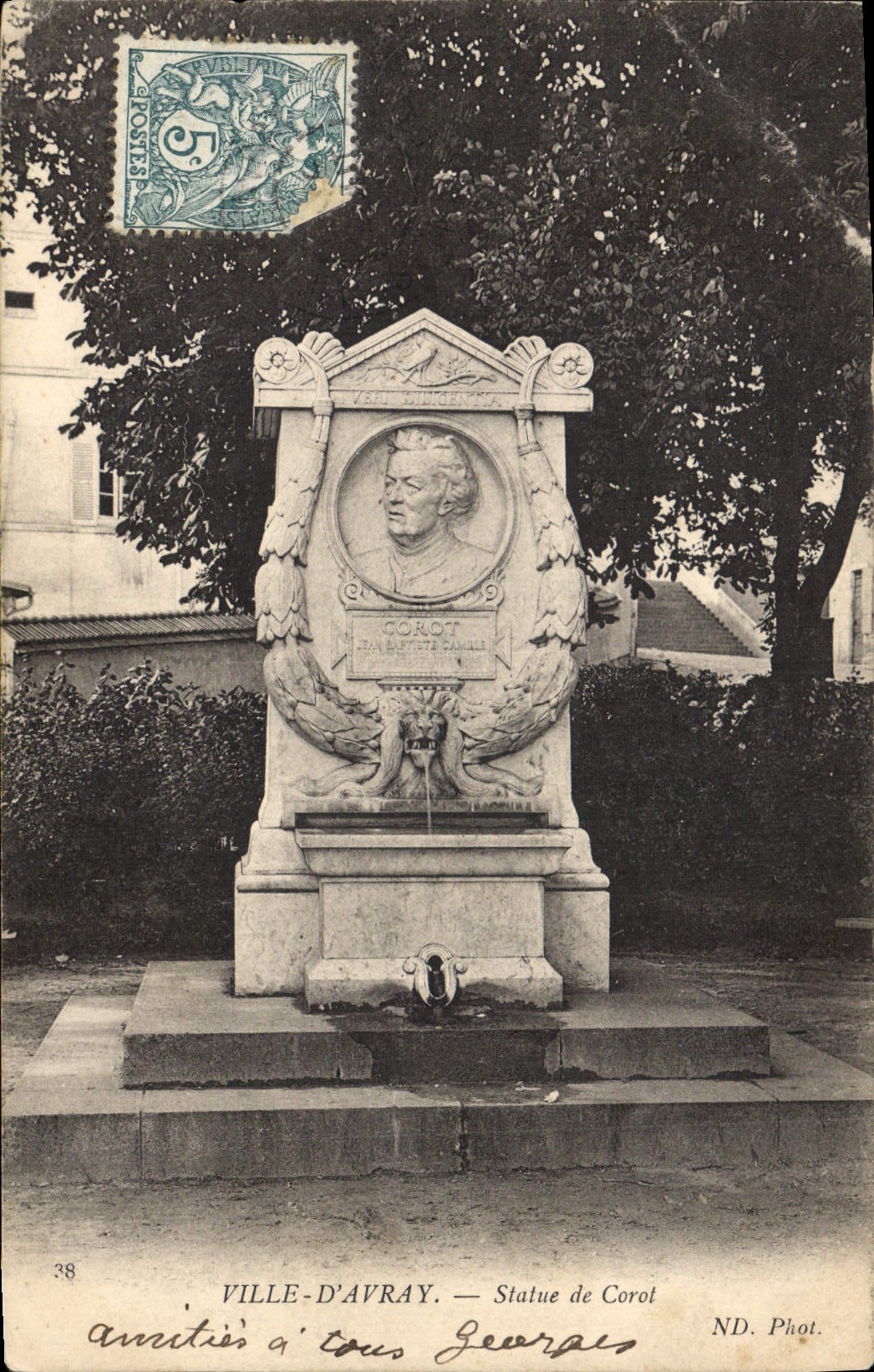 CPA Ville D'Avray Statue De Corot