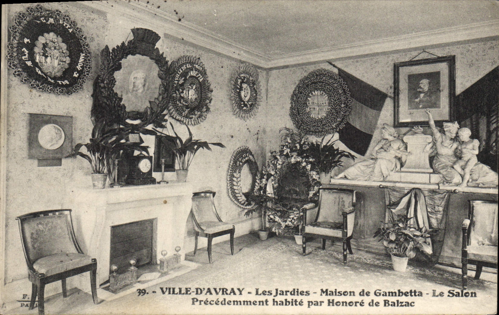 CPA Ville D'Avray Les Jardies Maison De Gambetta Le Salon Honoré de Balzac